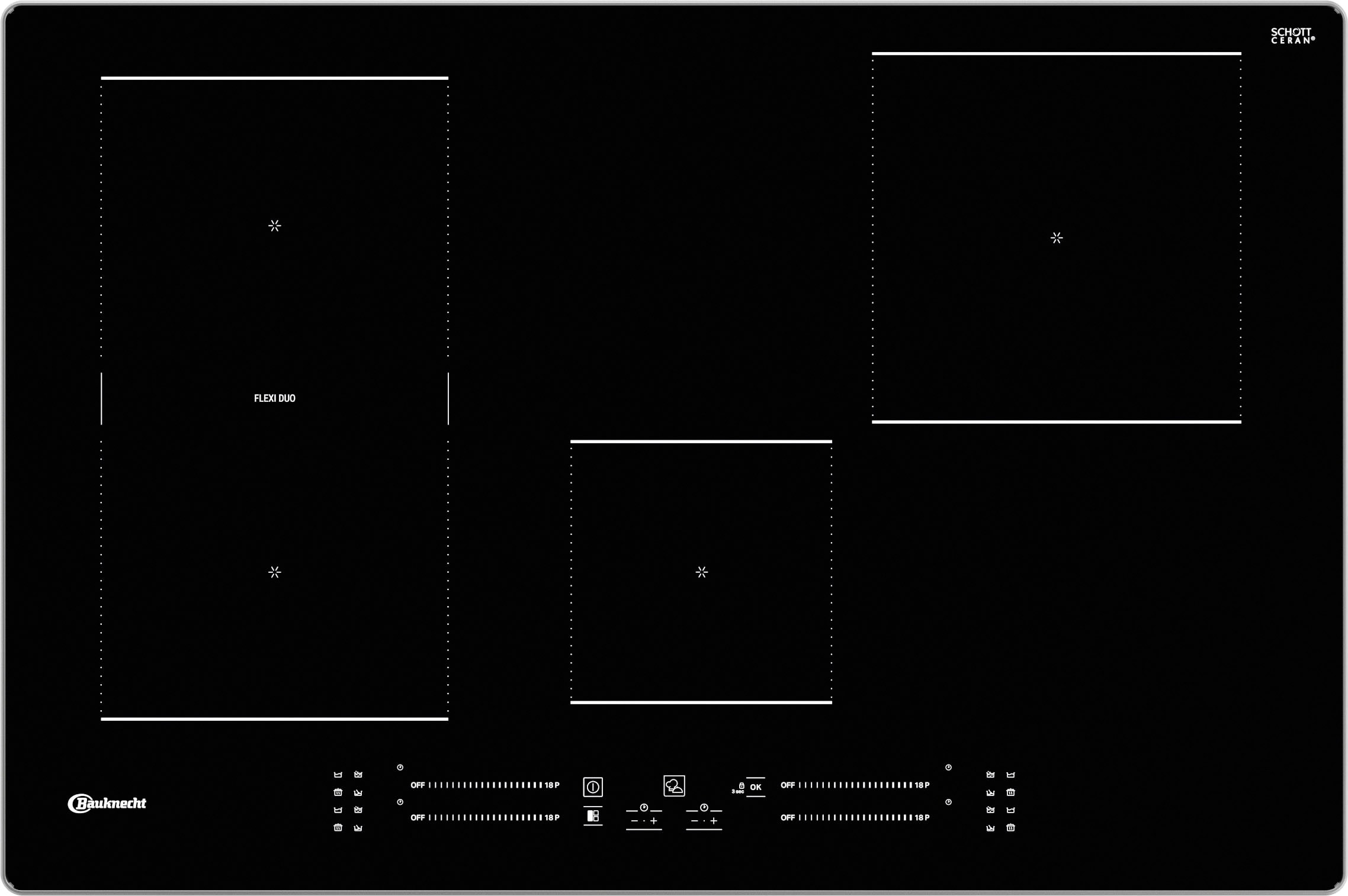 BAUKNECHT Flex-Induktions-Kochfeld von SCHOTT CERAN® »BS 2677C AL«, BS 2677C AL