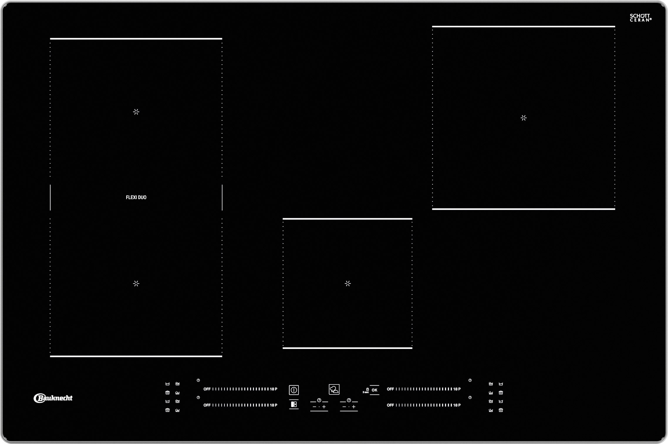 BAUKNECHT Flex-Induktions-Kochfeld "BS 2677C AL" 77 cm Induktionskochfeld m günstig online kaufen
