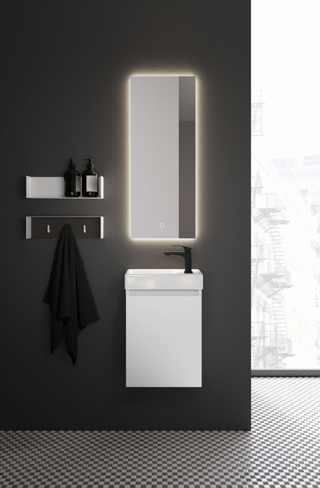 welltime Waschtisch "Mini, Badmöbel, Waschtischunterschrank inkl. Waschbeck günstig online kaufen