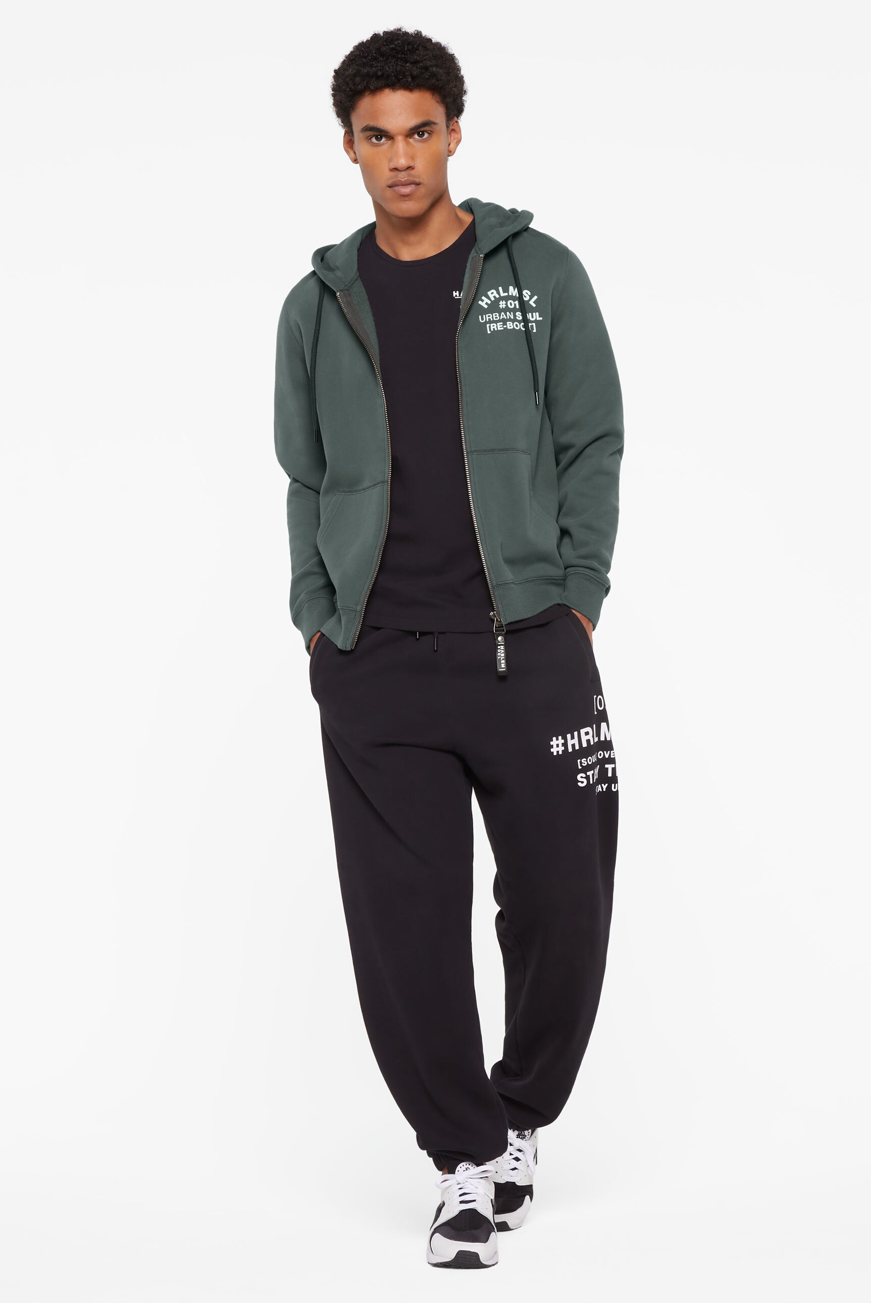Harlem Soul Kapuzensweatjacke, mit Logo-Print