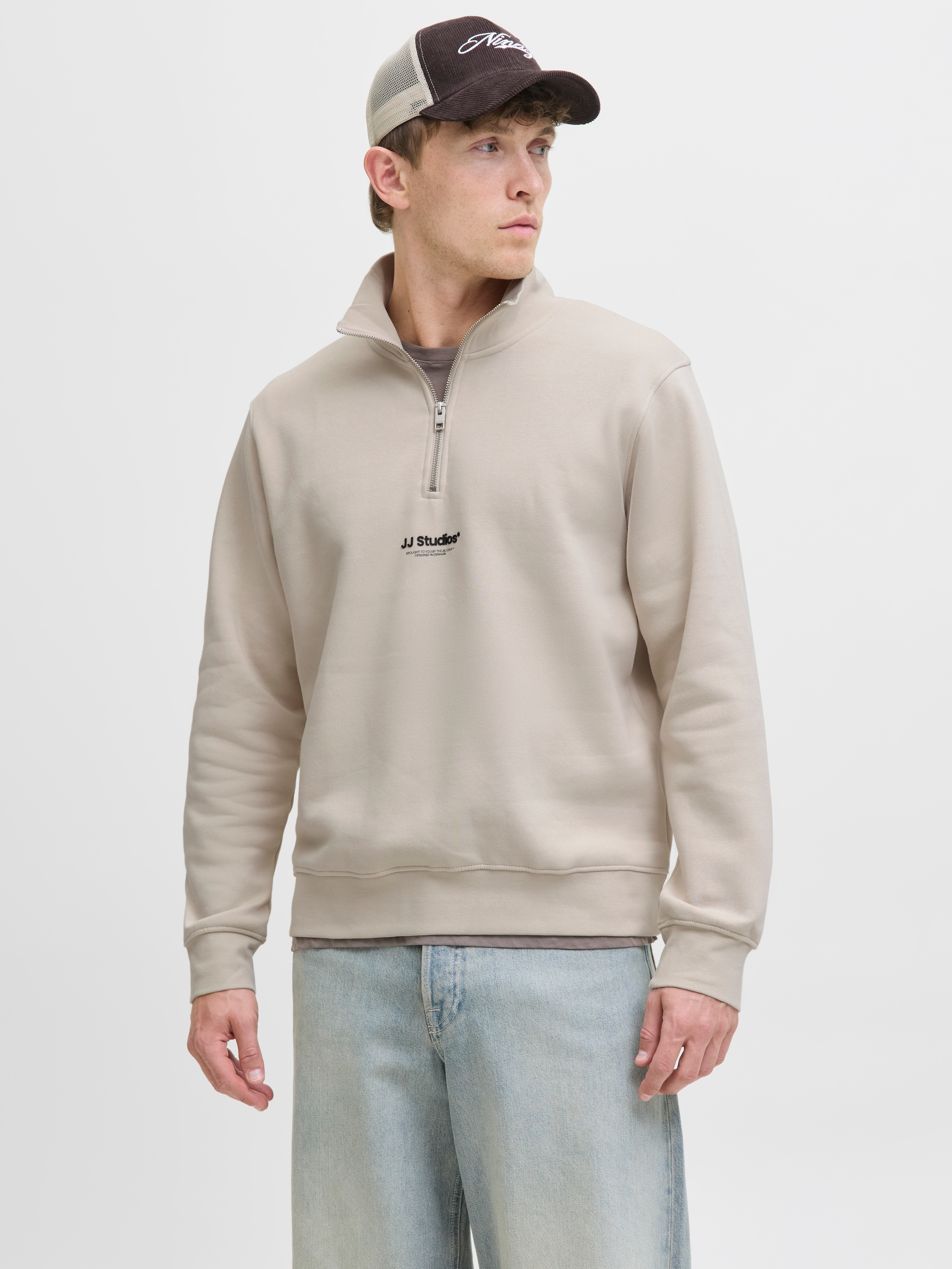 Jack & Jones Herren Sweatshirt JJESOHO SWEAT QUARTER ZIP - Relaxed Fit günstig online kaufen