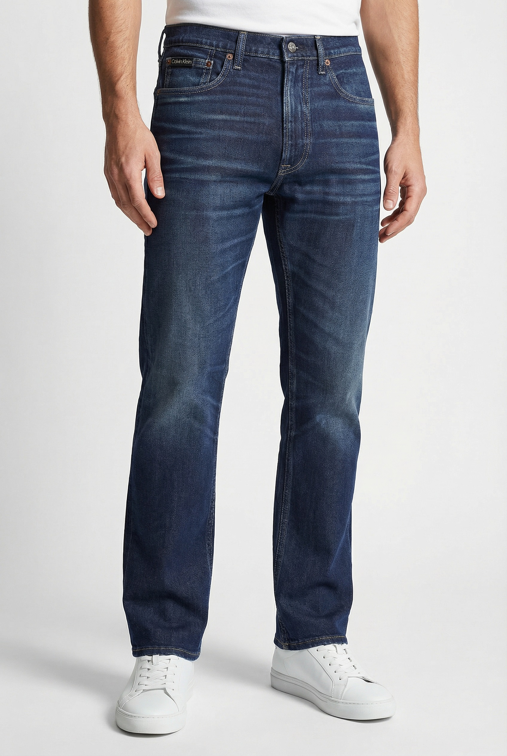 Calvin Klein Slim-fit-Jeans used washed, Slim Straight Fit, Logopatch am Bu günstig online kaufen