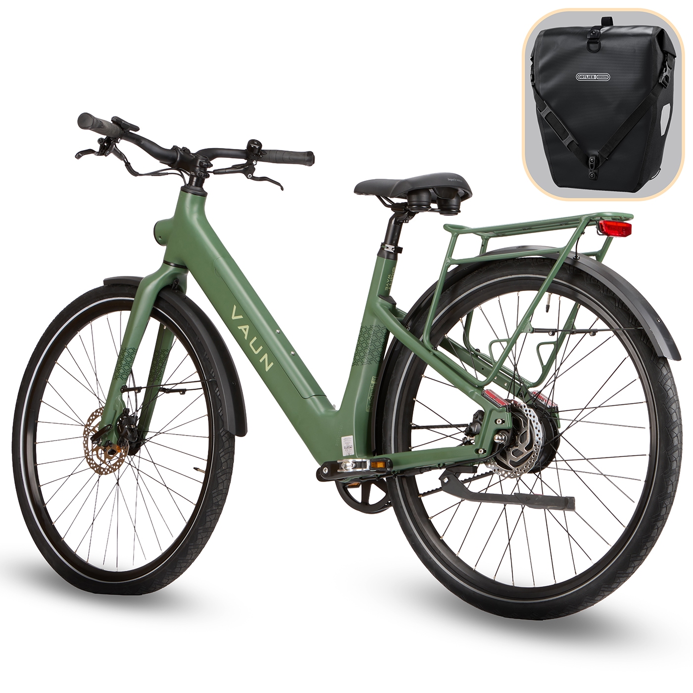 Vaun »VAUN Sight Cityrad mit Ortlieb Tasche« Heckmotor 250 W Elektrofahrrad für Alltag und Einkauf
