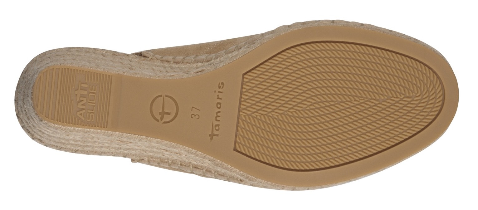 Tamaris Slingpumps, Keilabsatz, Plateau, Sandale, Sommerschuh, eingearbeiteter Gummizug