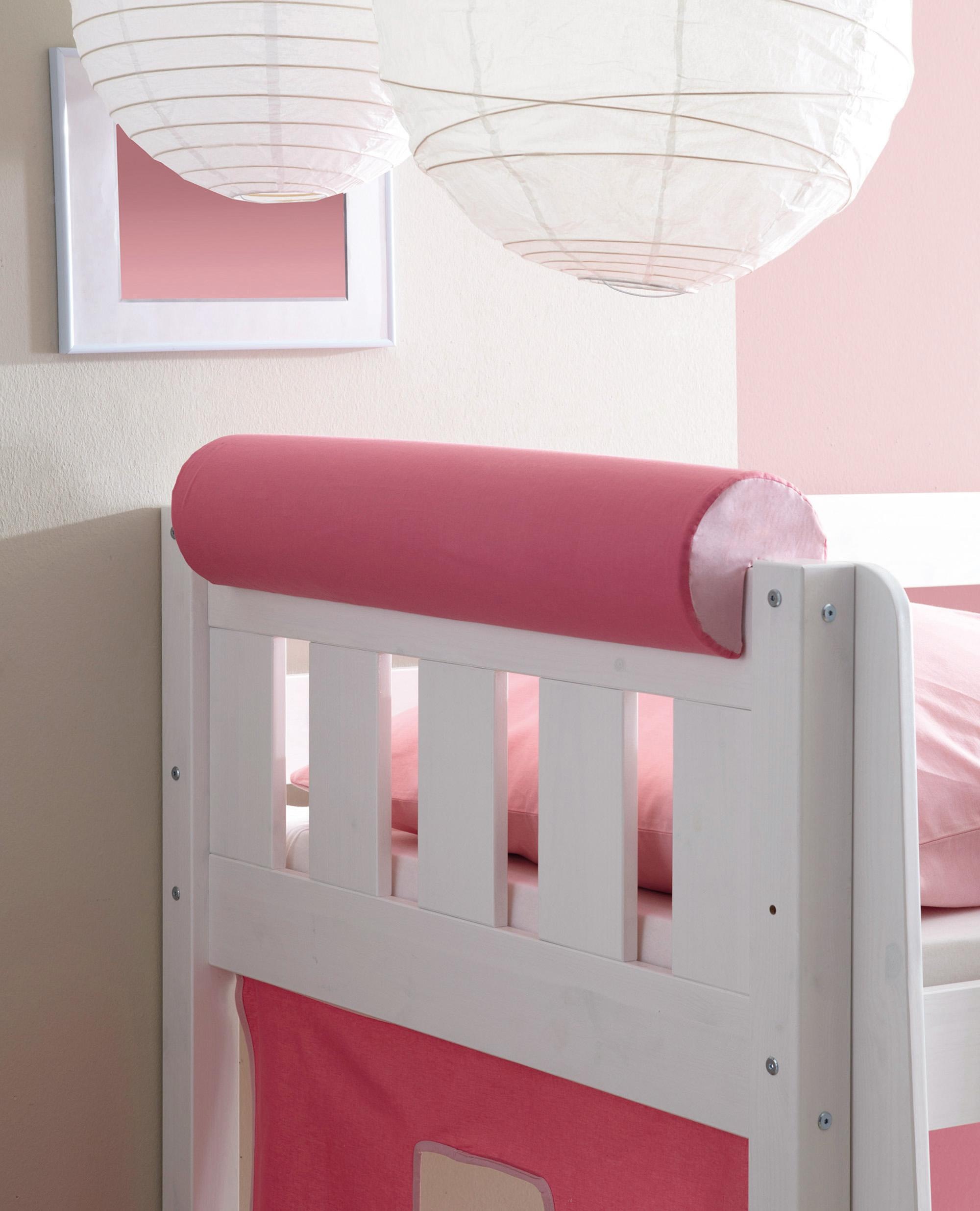 Nackenrolle TICAA, L:79cm Ø:16,5cm, pink, Baumwolle, Funktionskissen