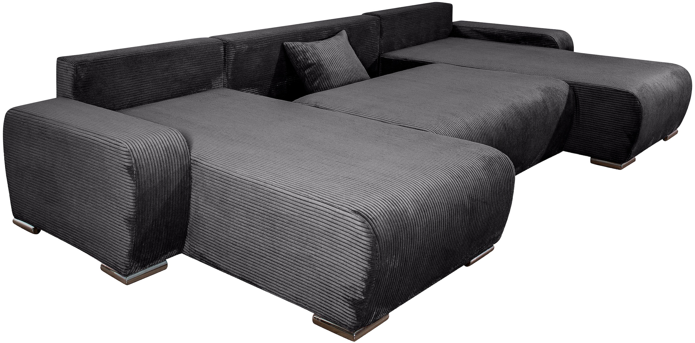 COLLECTION AB Wohnlandschaft »Paola U-Form«, mit Schlaffunktion, Stauraum, Zierkissen und Bonnellfederkern, Cord