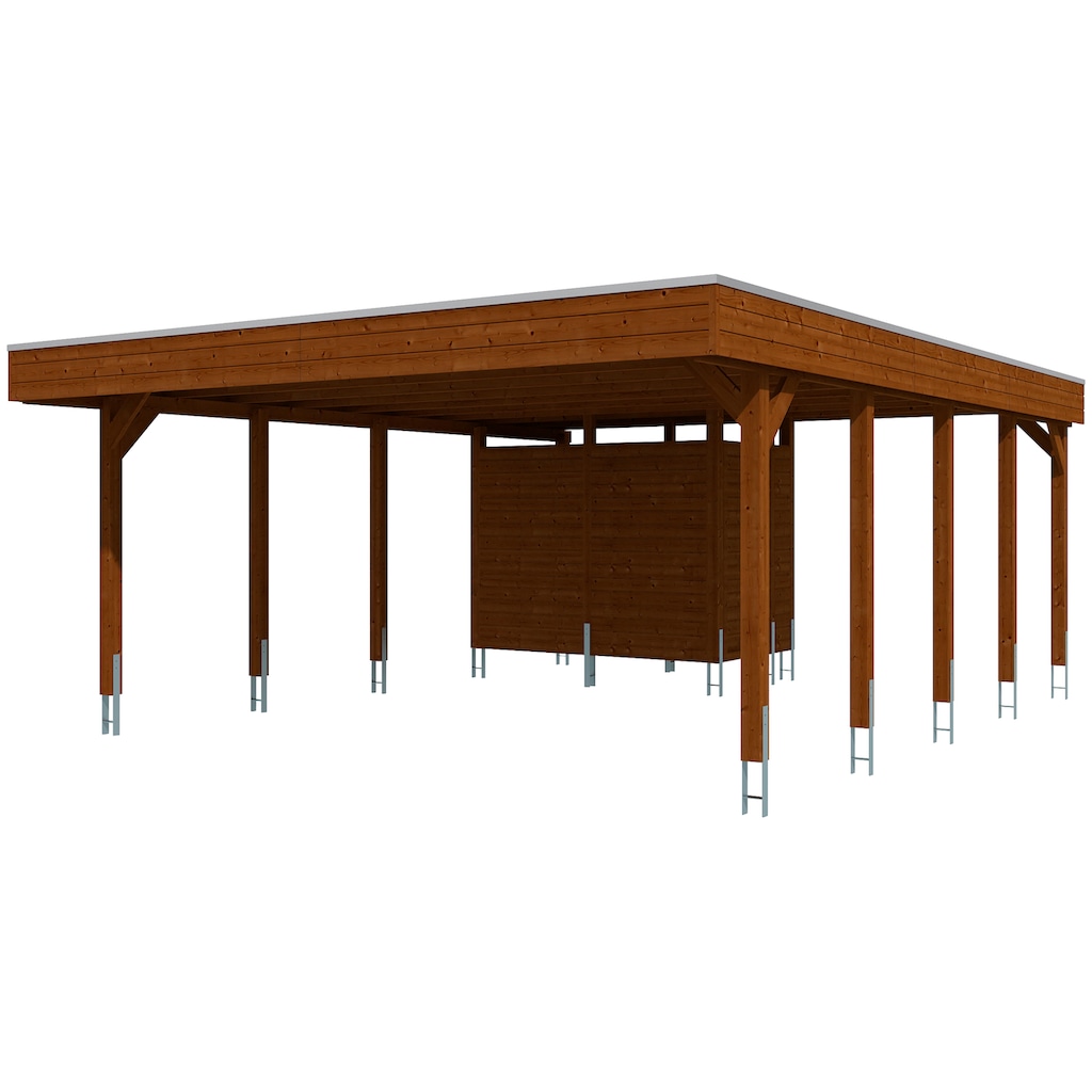 Skanholz Doppelcarport »Friesland 4«, Nadelholz, 514 cm, braun