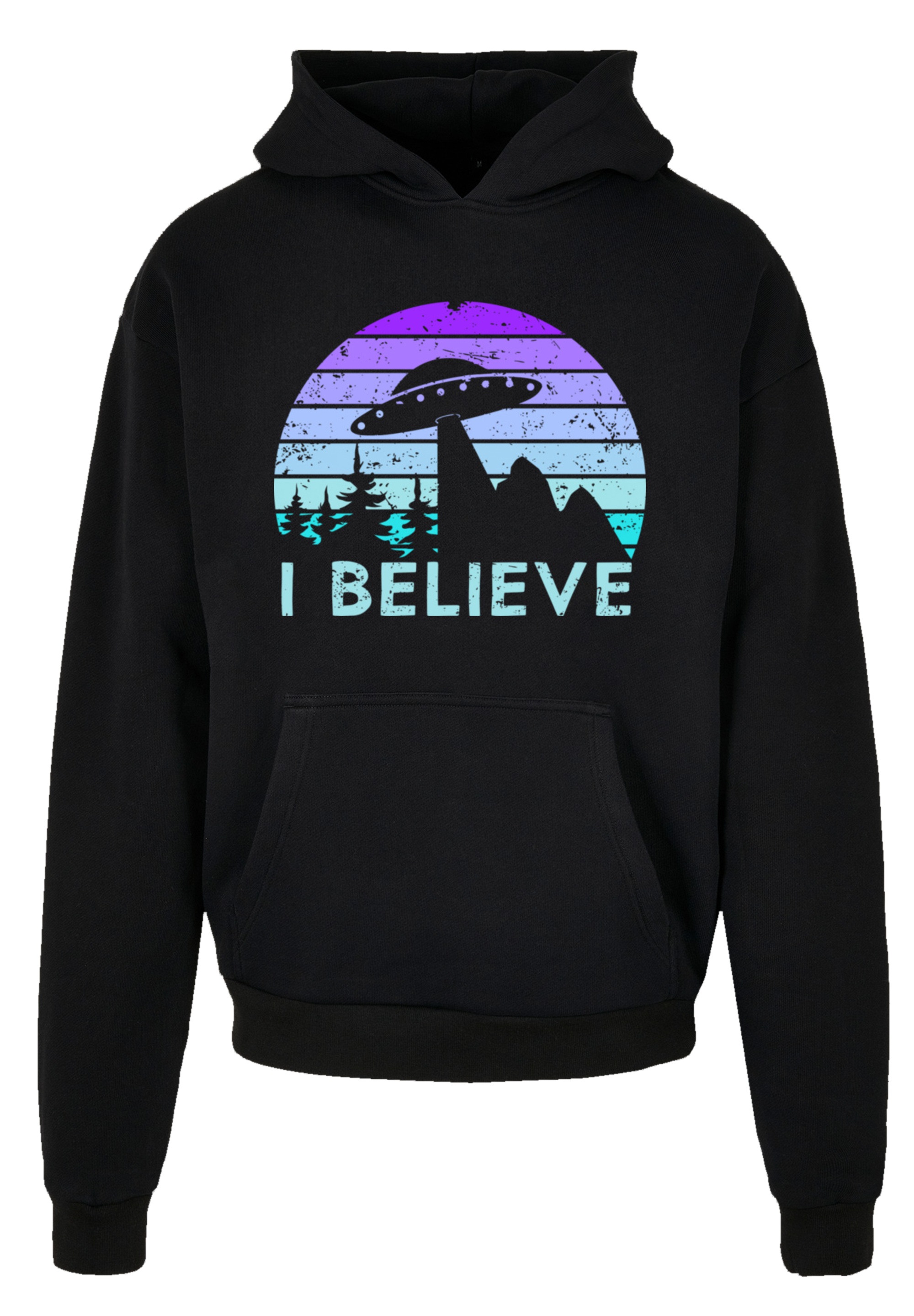 F4NT4STIC Kapuzenpullover »I BELIEVE UFO Alien Raumschiff Retro«, Premium Qualität