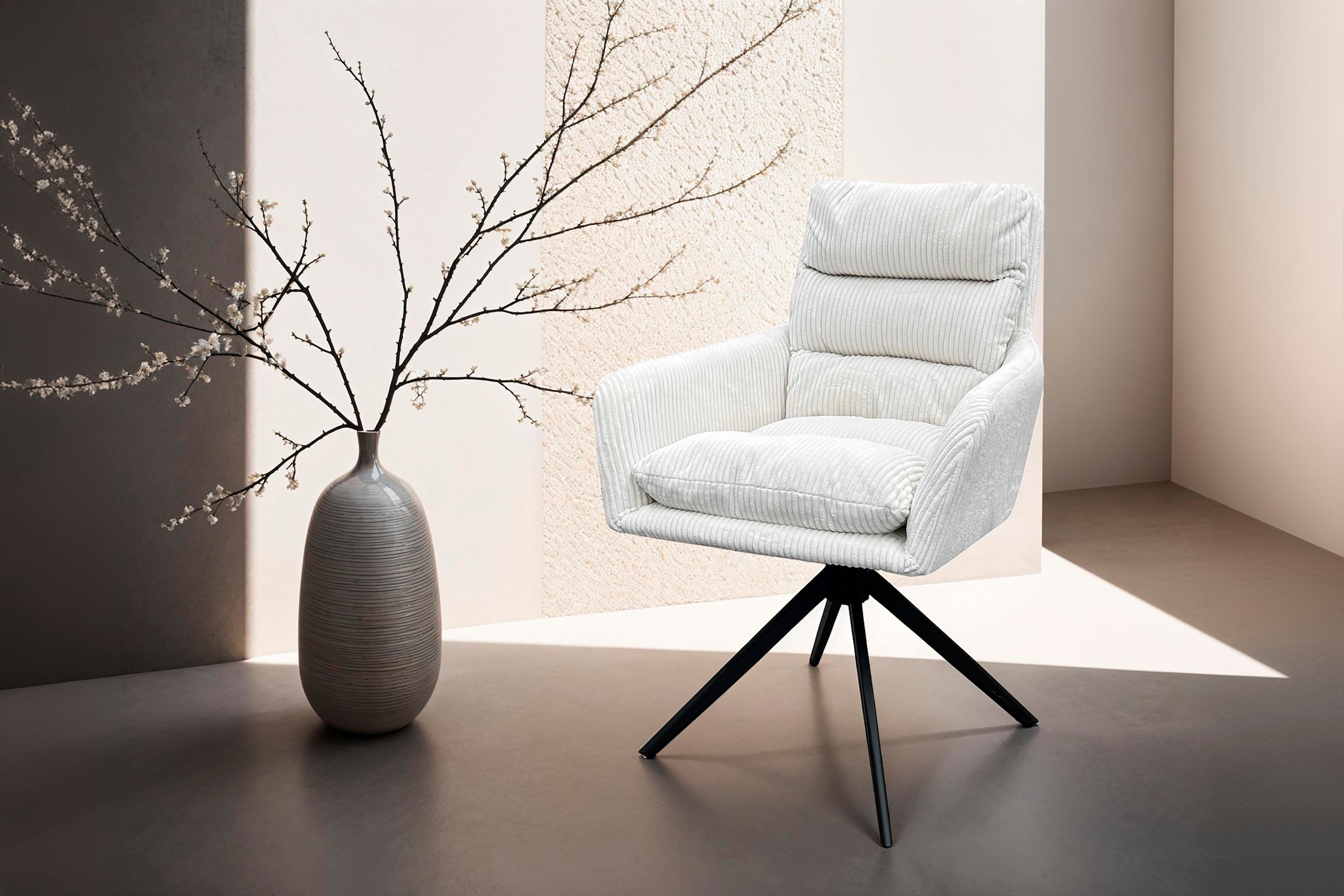 byLIVING Esszimmerstuhl "Pura" (Set) 2 Stk. Sitzschale 360drehbar, Metall s günstig online kaufen