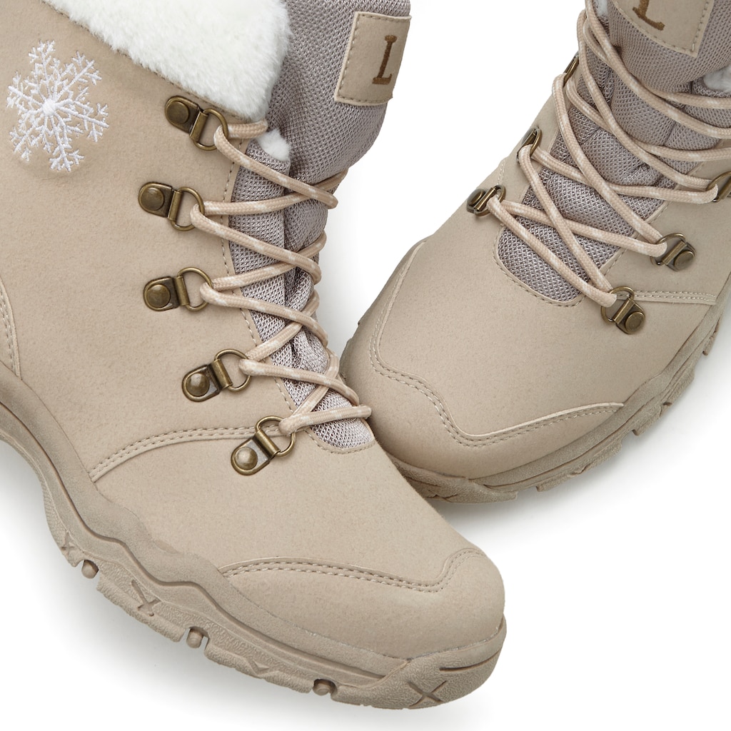 LASCANA Winterstiefelette »Stiefelette, Stiefel, Winterstiefel«, mit Warmfutter, wind- & wasserabweisender Tex-Membran, Outdoor Boots