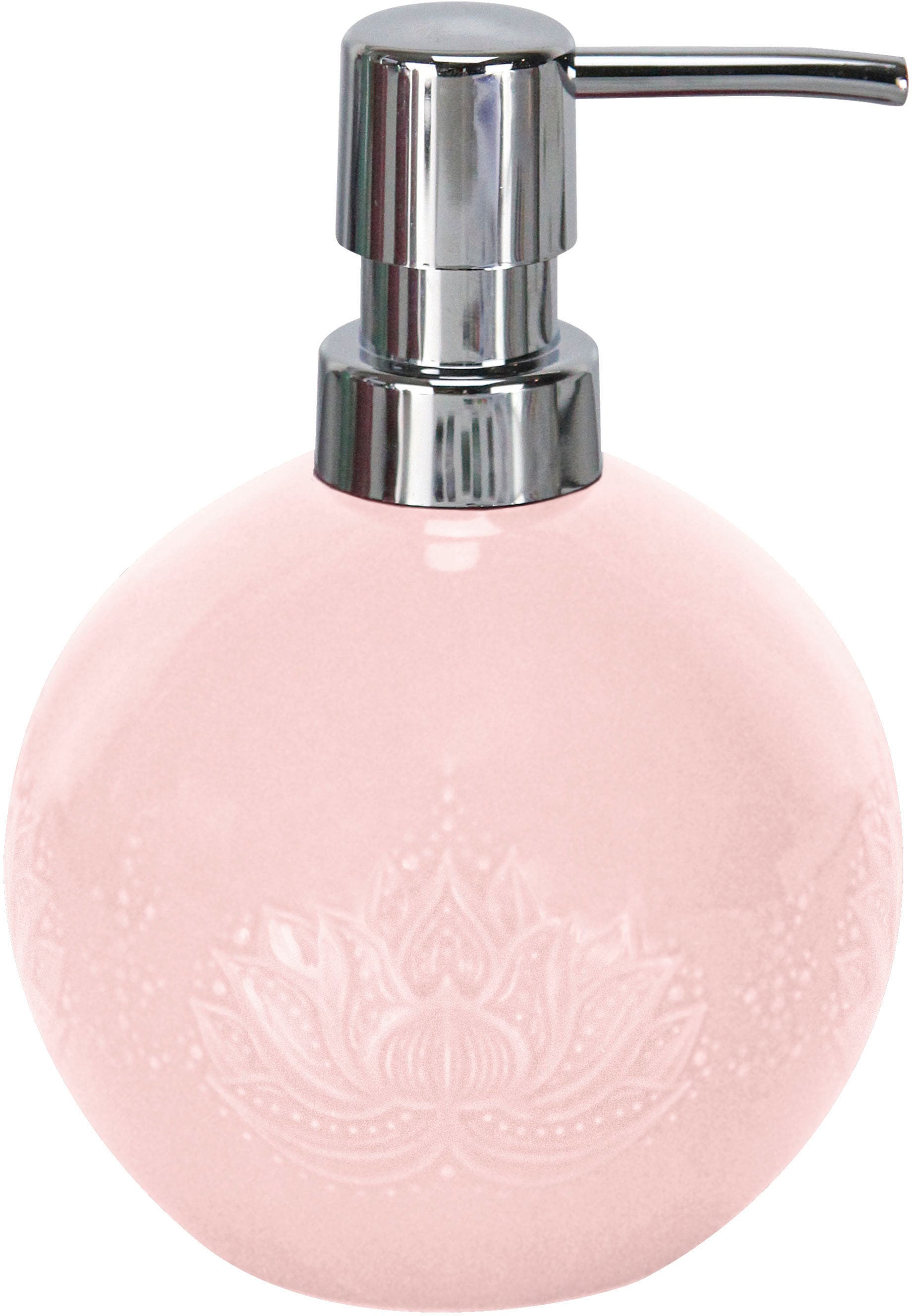 Seifenspender SEE∙MANN∙GARN, rosa, Steinzeug, Dosierspender, "Lotus", 0,48 Liter Inhalt