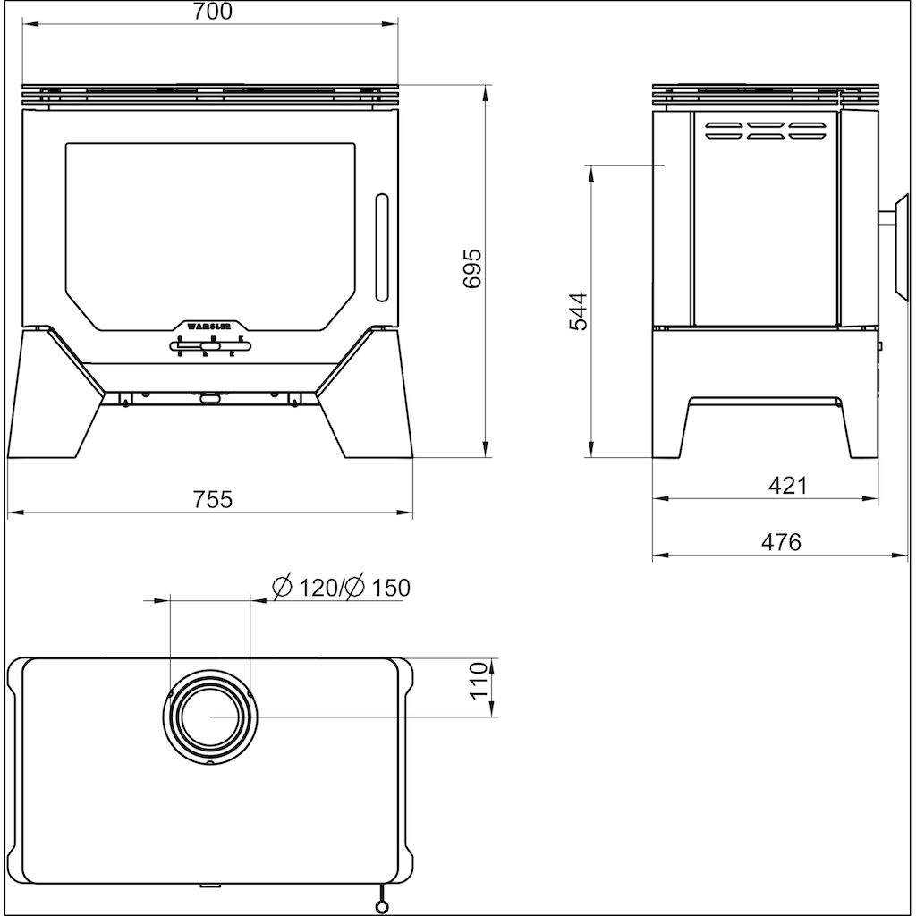 Wamsler Kaminofen »Kaminofen W-Box«