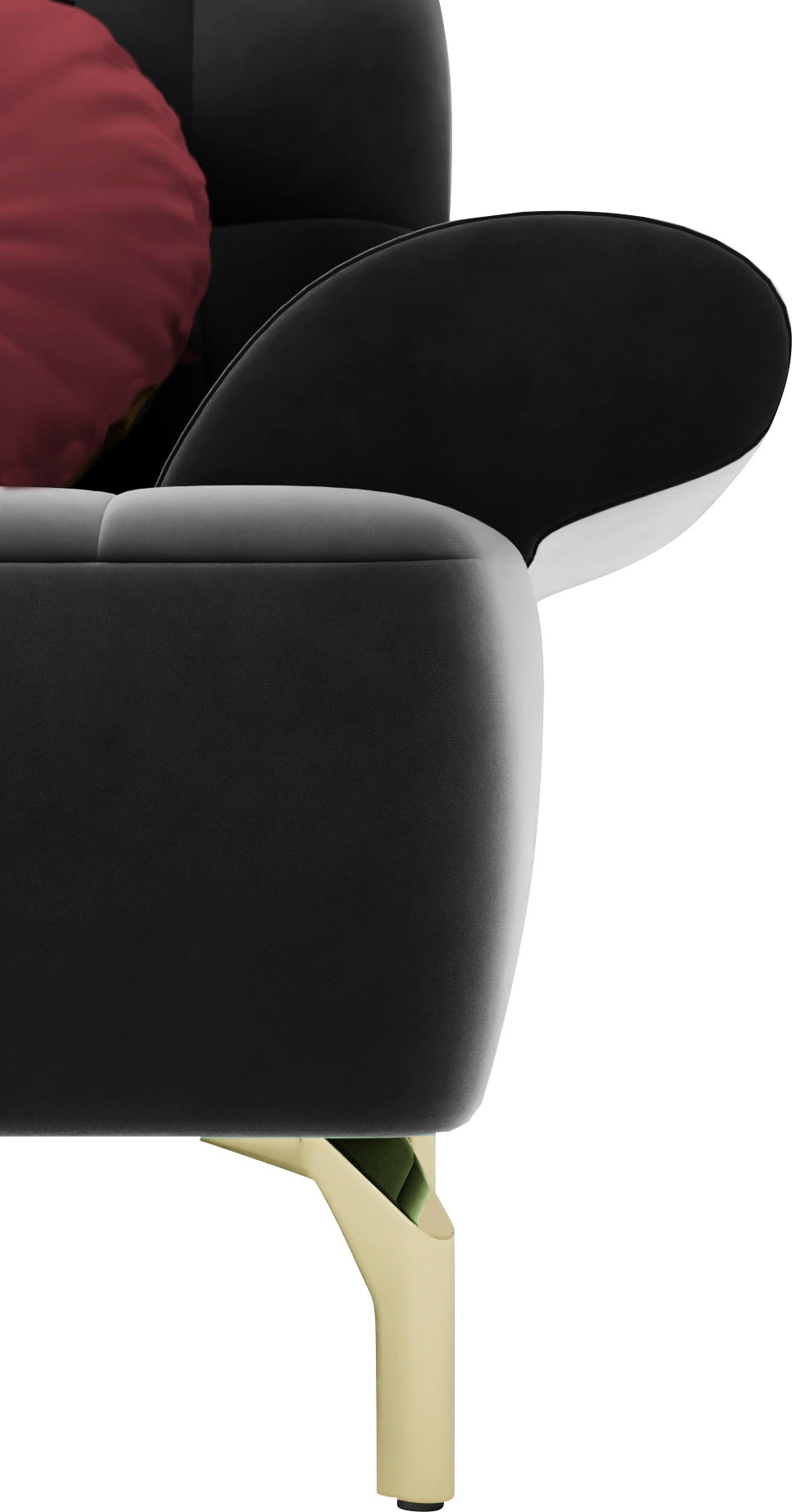 sit&more Ecksofa »Orient 1 L-Form«, inkl. 4 Zierkissen mit Strass-Stein, goldfarbene Metallfüße