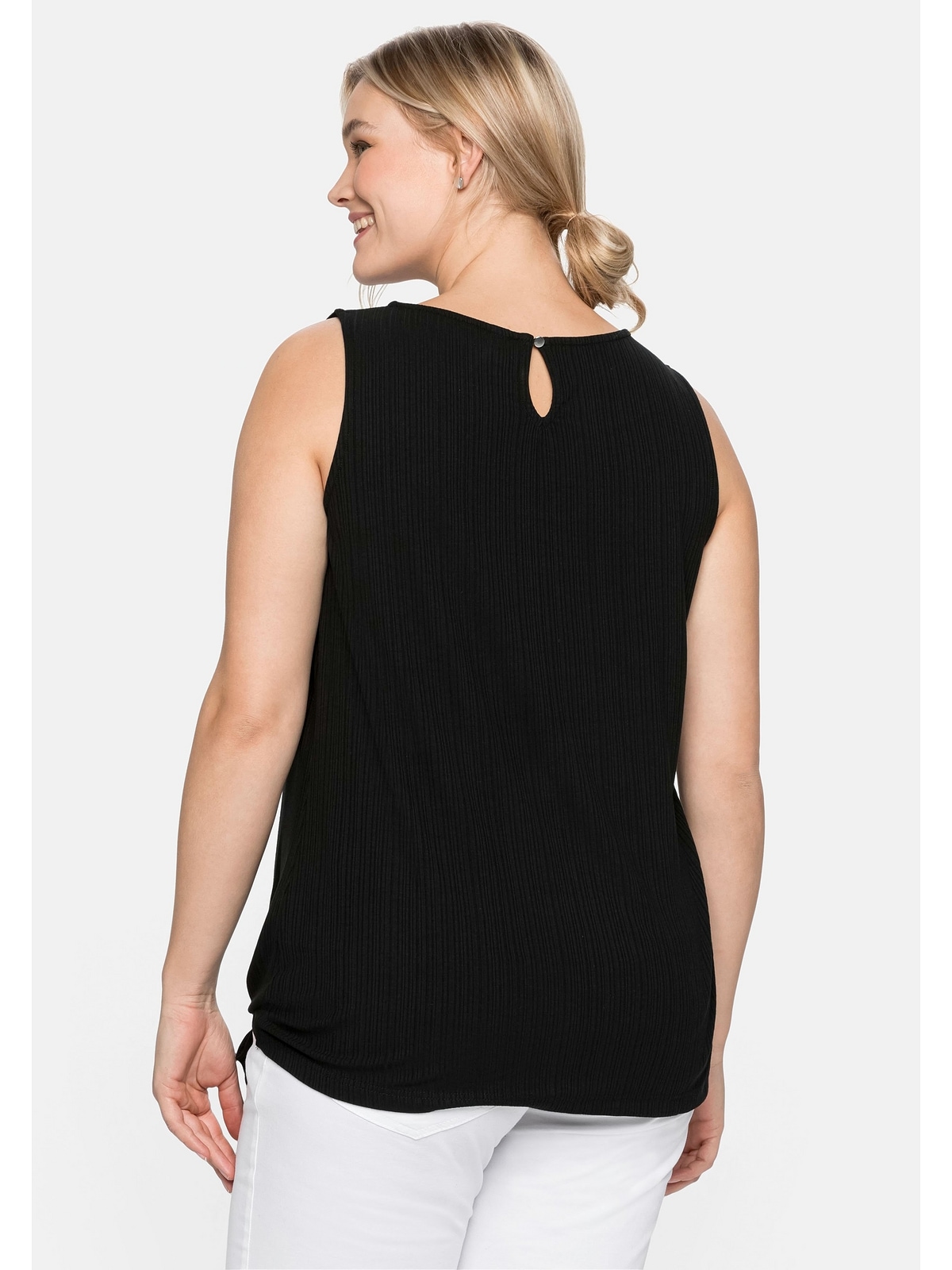 Sheego Tanktop »Große Größen«, | BAUR mit Streifenstruktur online bestellen Knotendetail und