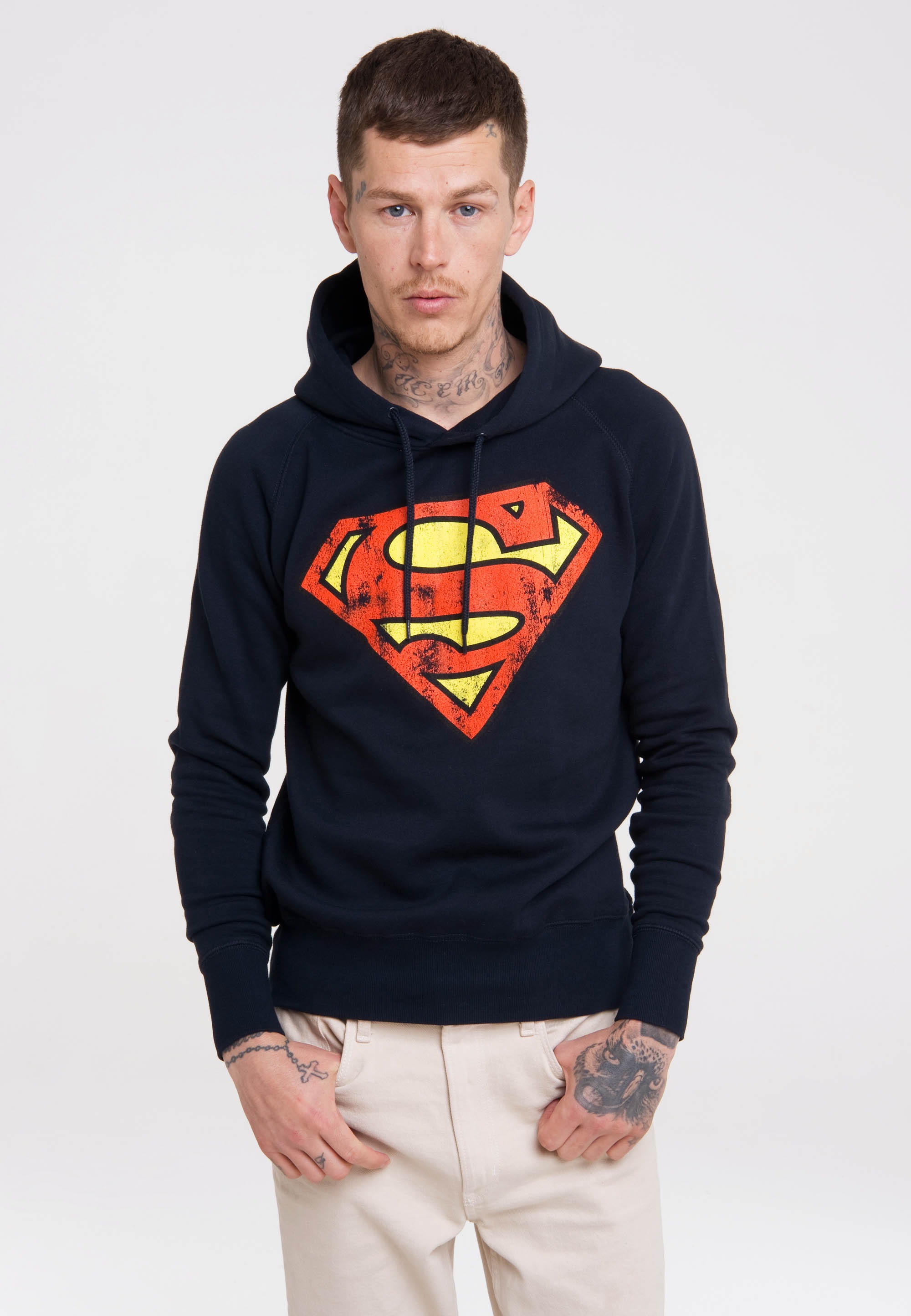 LOGOSHIRT Kapuzensweatshirt "DC – Superman Logo", mit Superhelden-Print