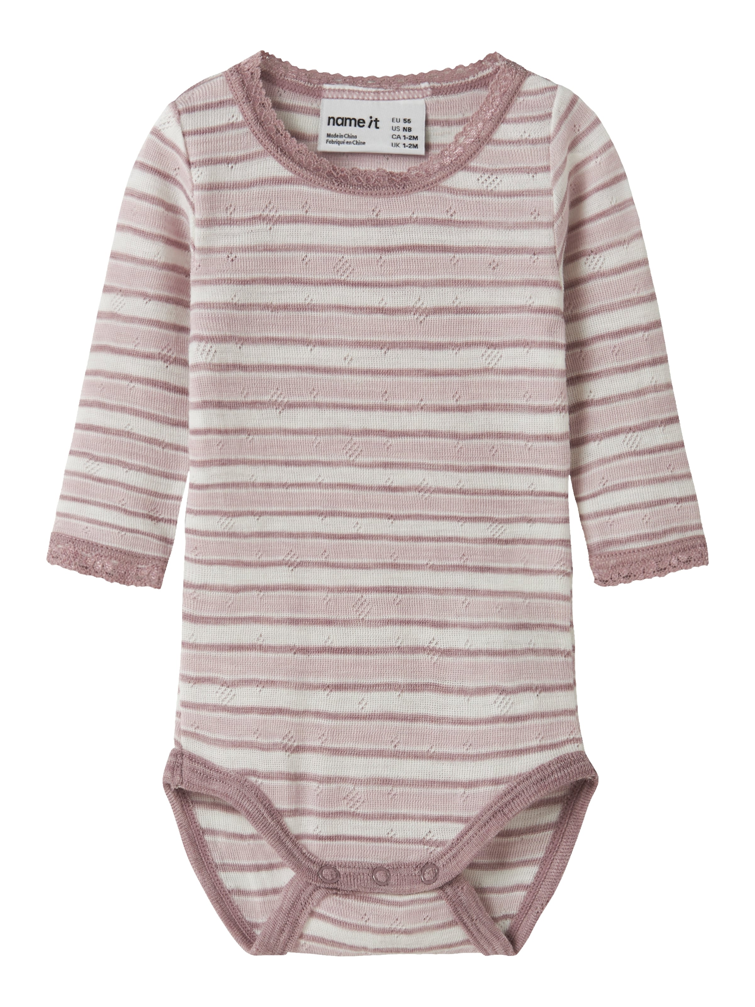 Name It Langarmbody "NBFWANG WOOL NEEDLE LS BODY NOOS" Wolle