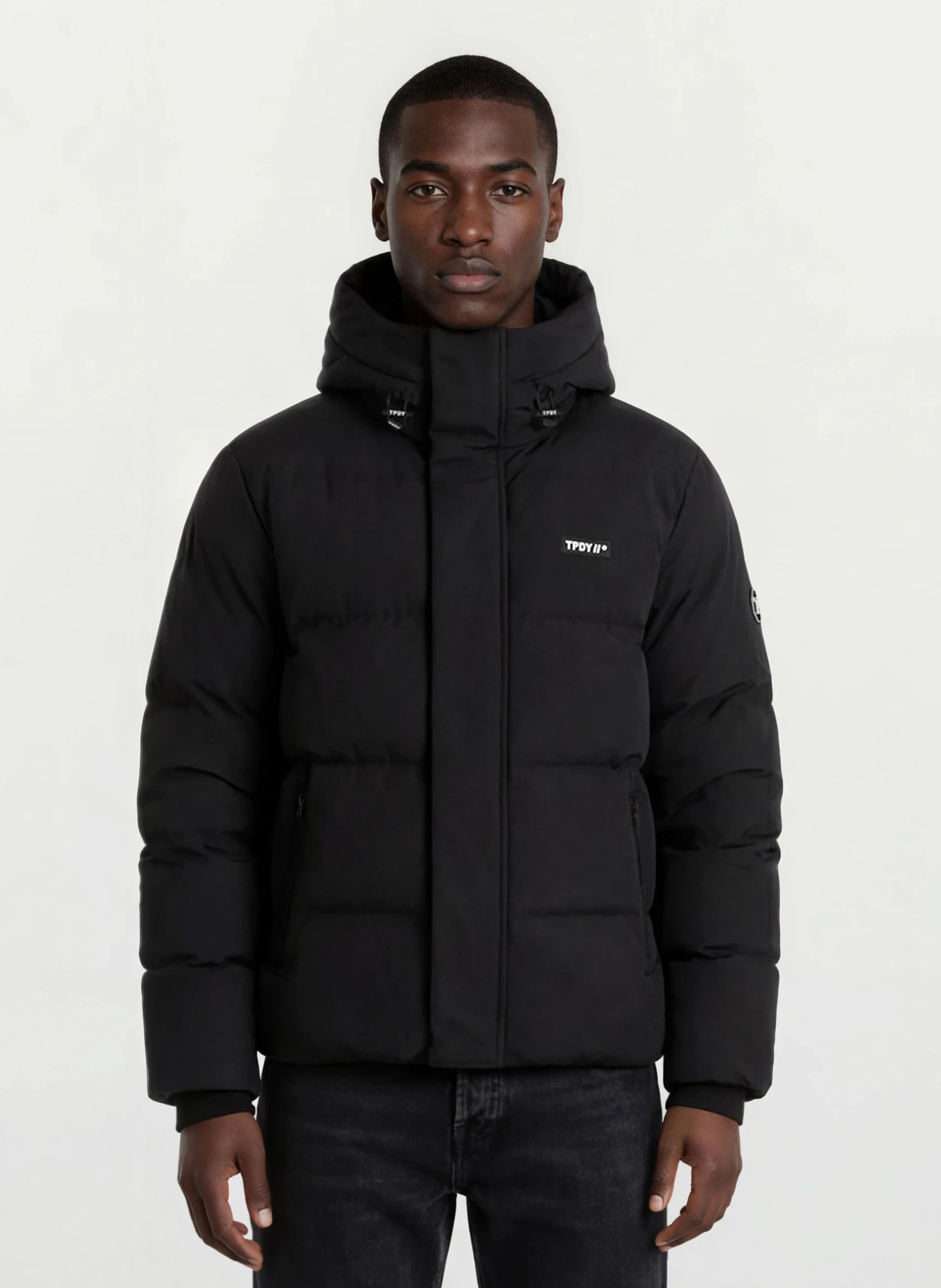 trueprodigy Winterjacke "Edris dicke Winterjacke mit Eingrifftasche und Applikation" mit Kapuze