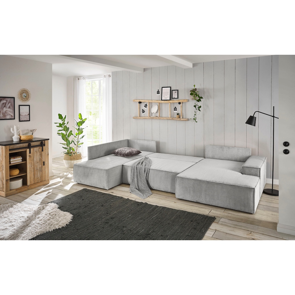 Home affaire Wohnlandschaft »SHERWOOD XXL 329 cm, U-Form, Schlafsofa,«