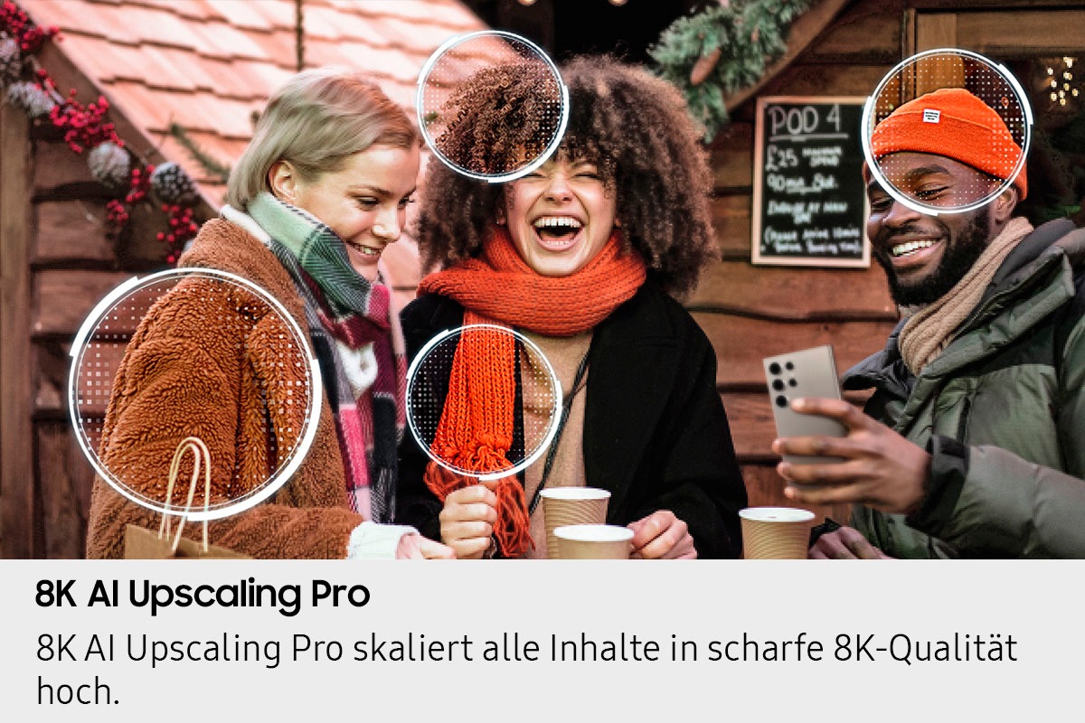 Samsung QLED-Fernseher »GQ65QN990FT«, 8K Ultra HD, Smart-TV, 8K AI Upscaling Pro & Glare Free, Wireless One Connect Box, Art Store