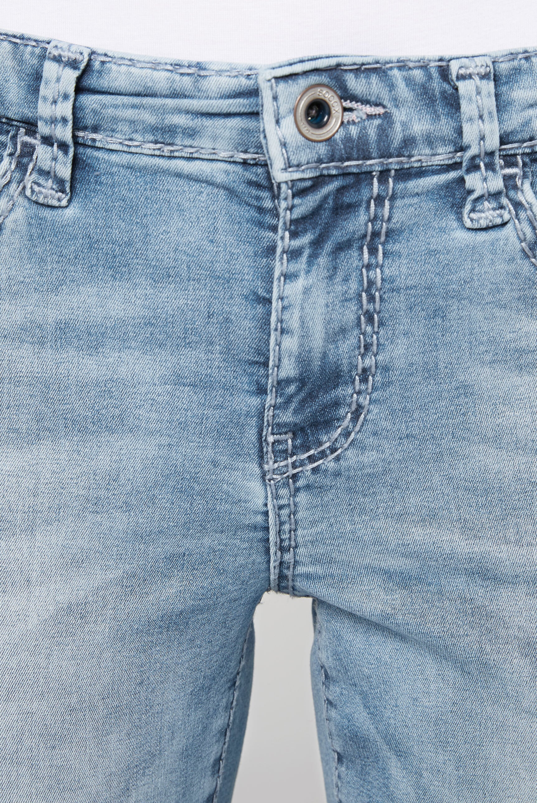 SOCCX Slim-fit-Jeans, mit Reißverschluß am Saum