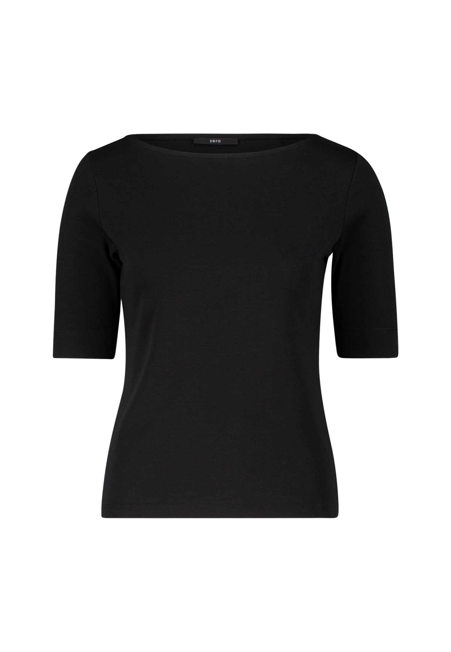 Zero Kurzarmshirt »zero Damen Baumwollshirt mit U-Boot Ausschnitt«, (1 tlg.), Plain/ohne Details