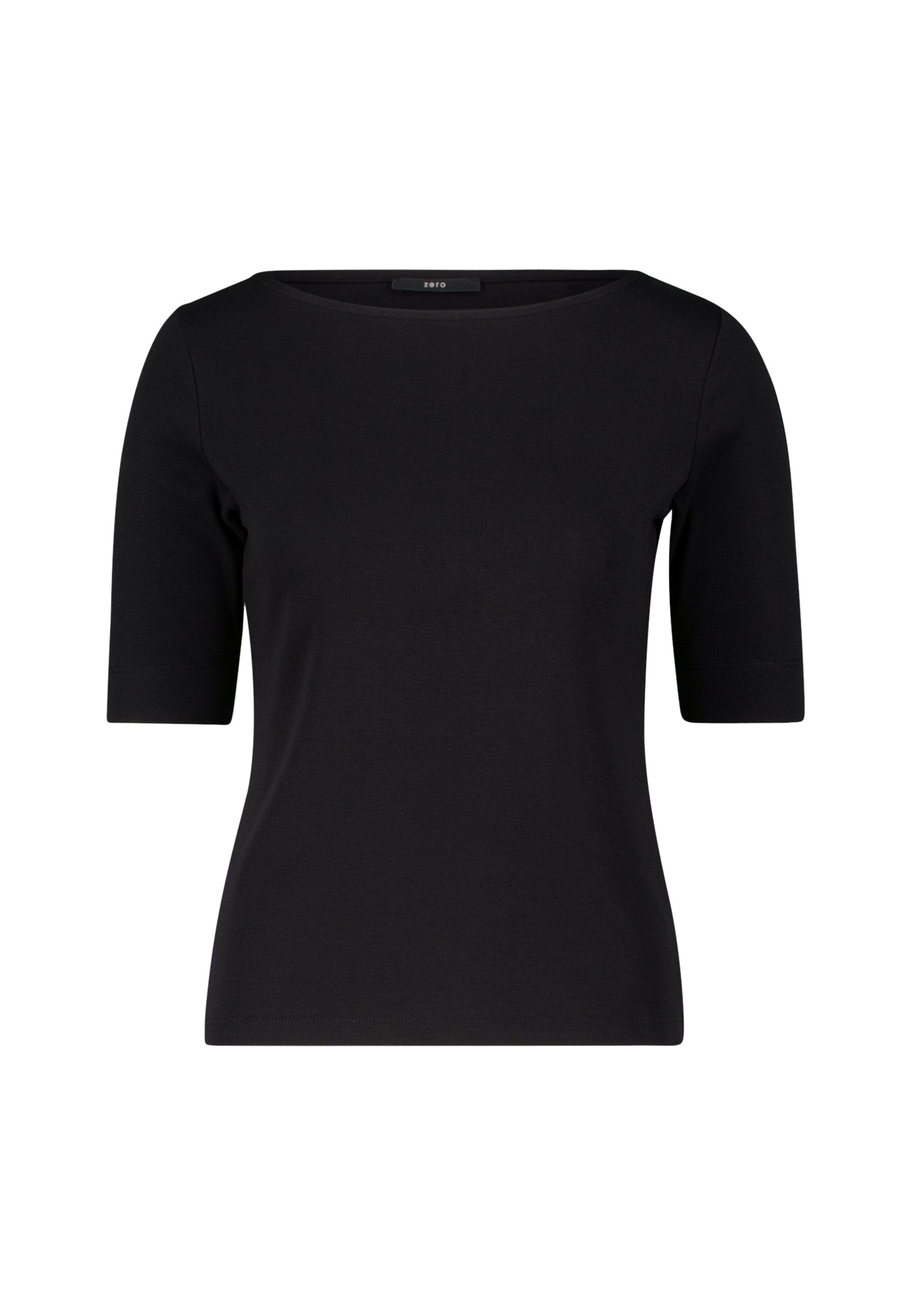 Zero Kurzarmshirt "zero Damen Baumwollshirt mit U-Boot Ausschnitt", (1 tlg. günstig online kaufen