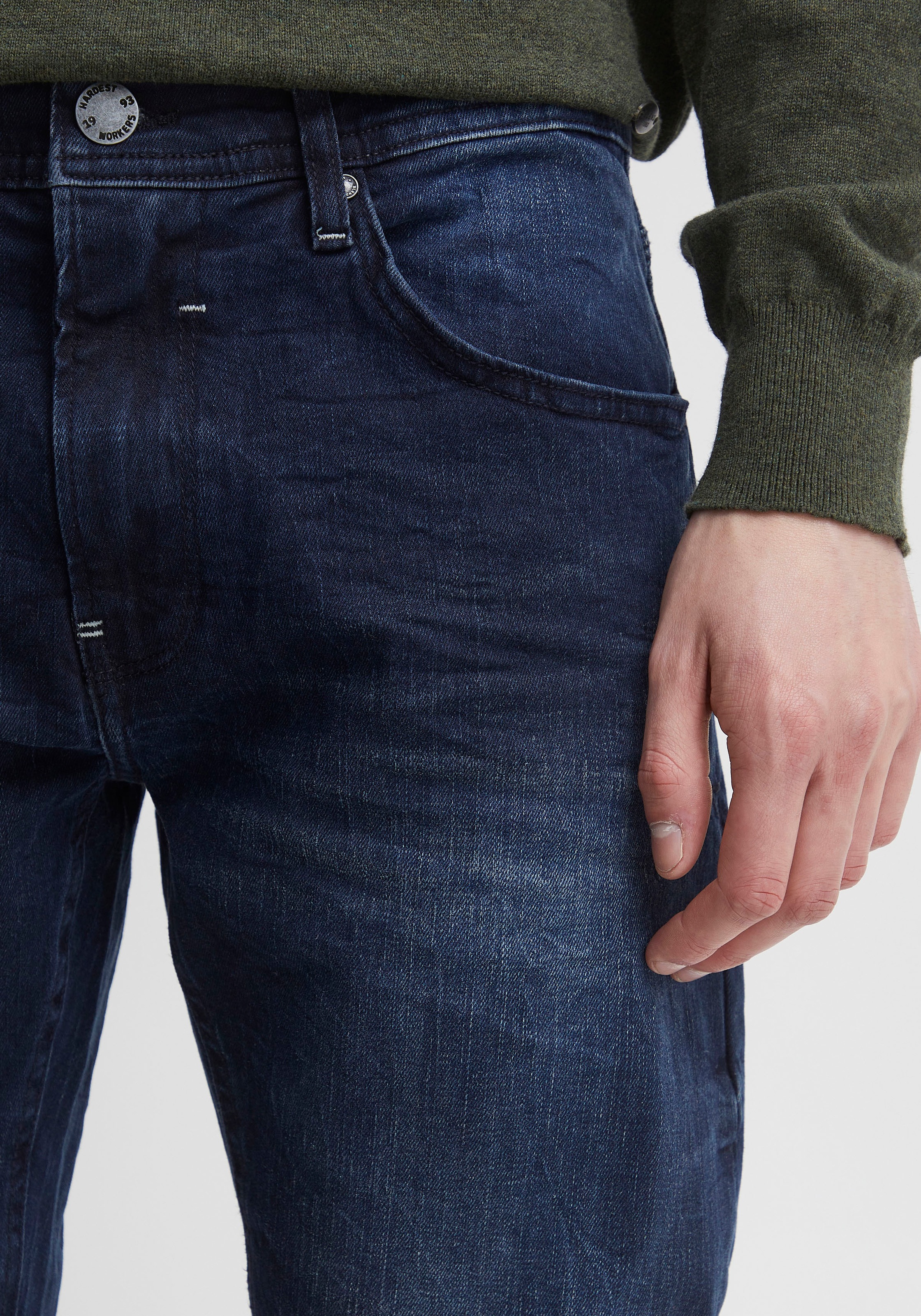 Slim-fit-Jeans BLEND "BHTwister", Herren, Gr. 36, Länge 32, middle blau, Jeans, 98% Baumwolle, 2% Elasthan, unifarben, slim fit normal, Jeans Slim-fit-Jeans, Jeanshose mit normalem Bund und schmalem Bein - Twister Fit 6