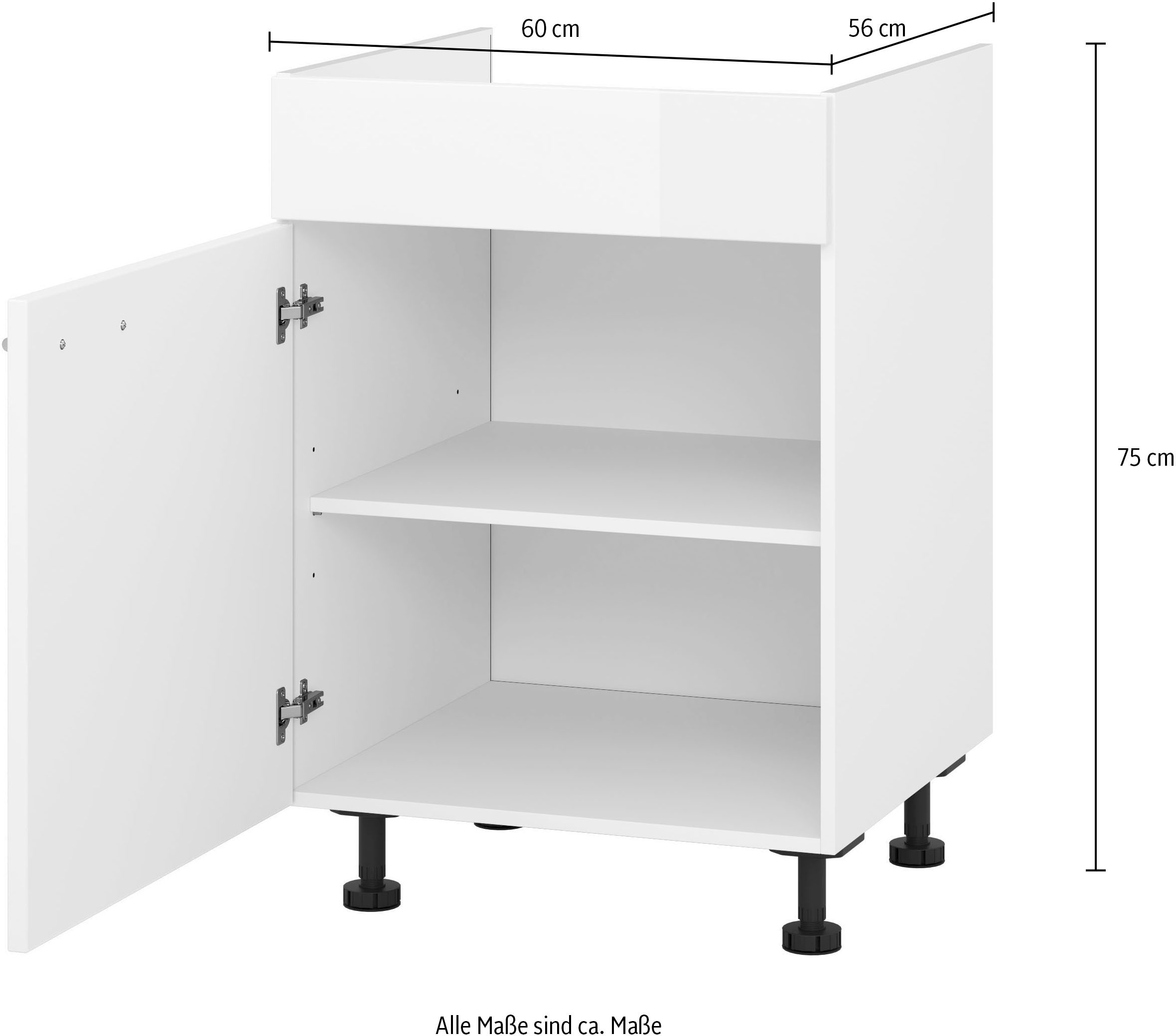 KOCHSTATION Herdumbauschrank »"KS-Scafa"«, Breite 60 cm, mit Tür, wahlweise Türanschlag rechts oder links