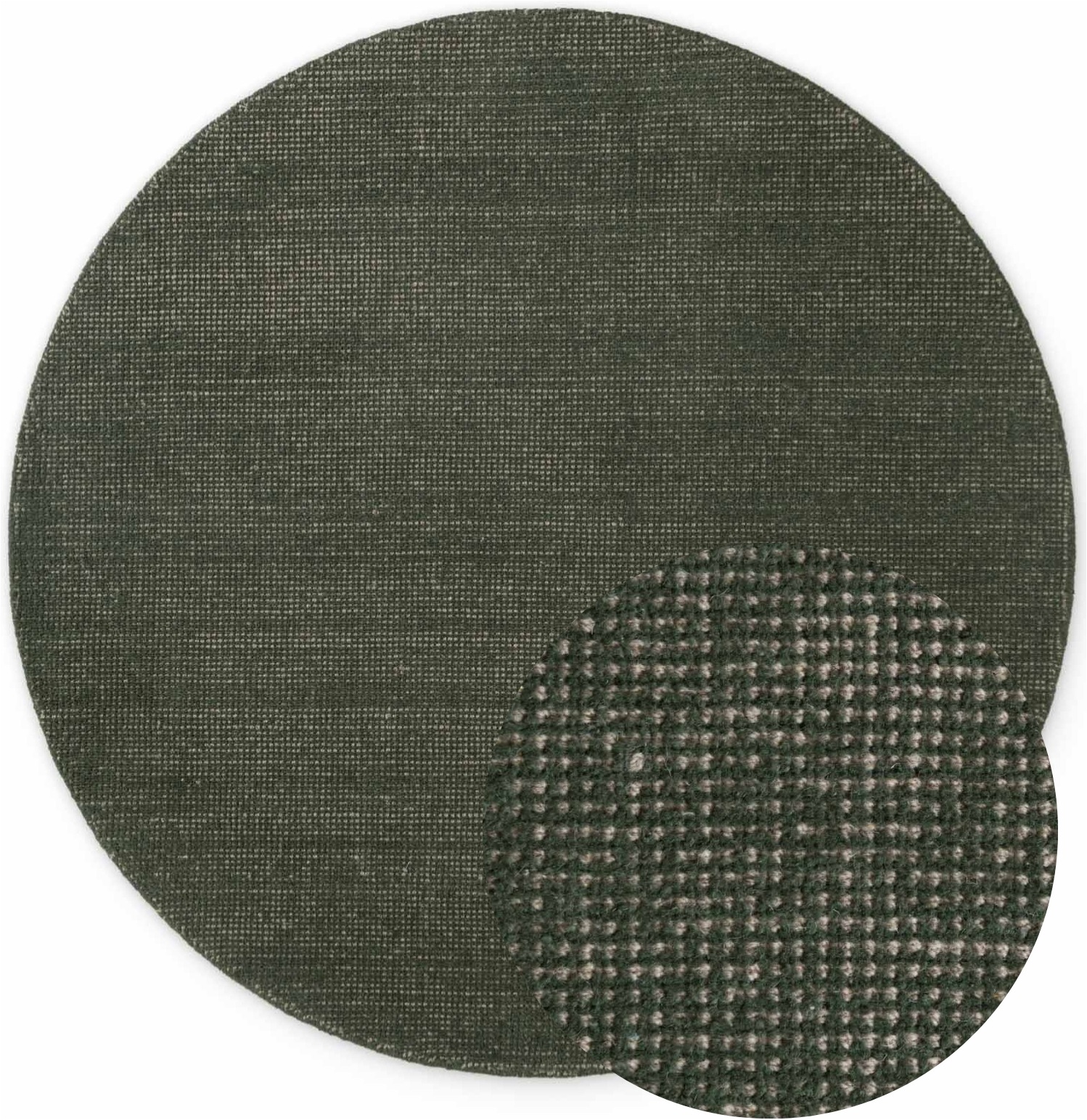 Ted Baker Greenwich Wool Rug Handwoven Living Room in Green | Size: 200cm diameter