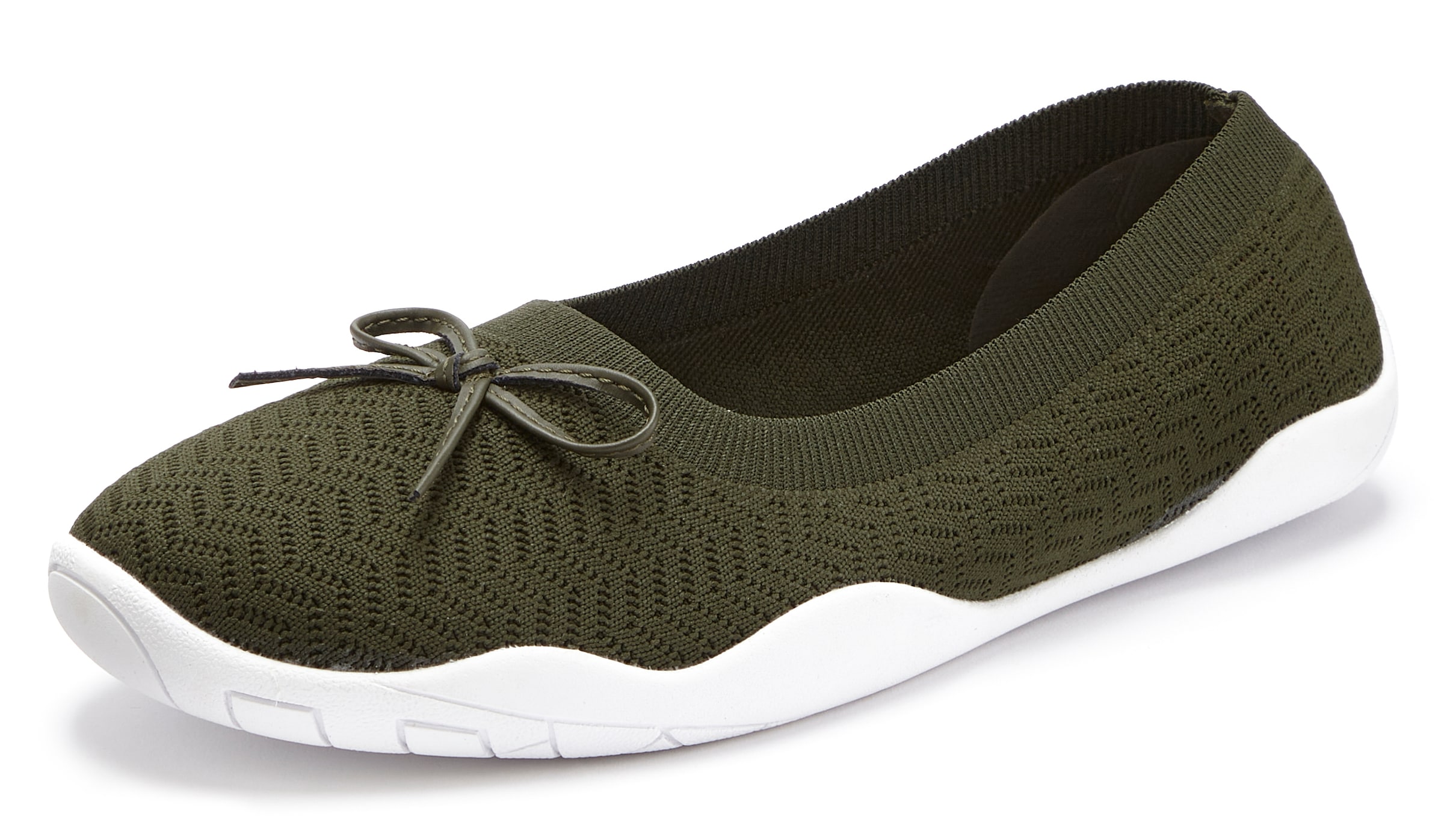 LASCANA Sneaker Ballerinas, mit flacher & flexibler Sohle, superleicht, Slipper, Halbschuh VEGAN