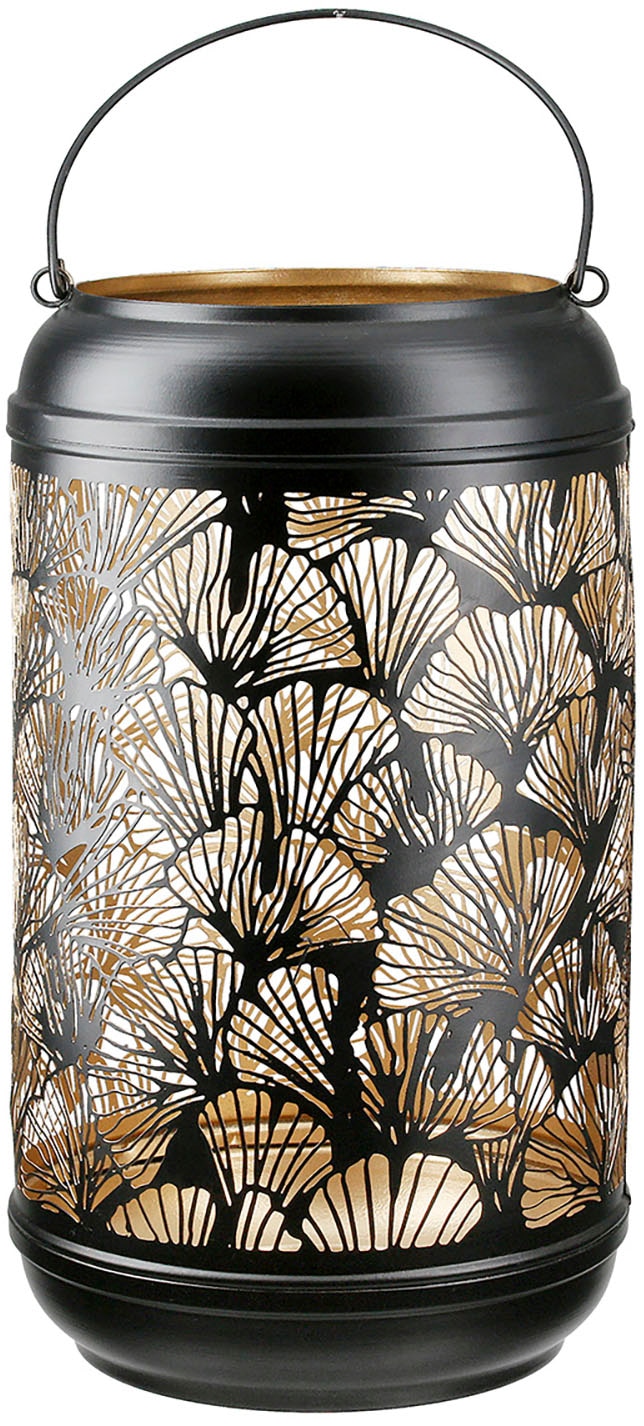 GILDE Windlicht "Windlicht Ginkgo, schwarz H.36 cm", (1 St.) günstig online kaufen