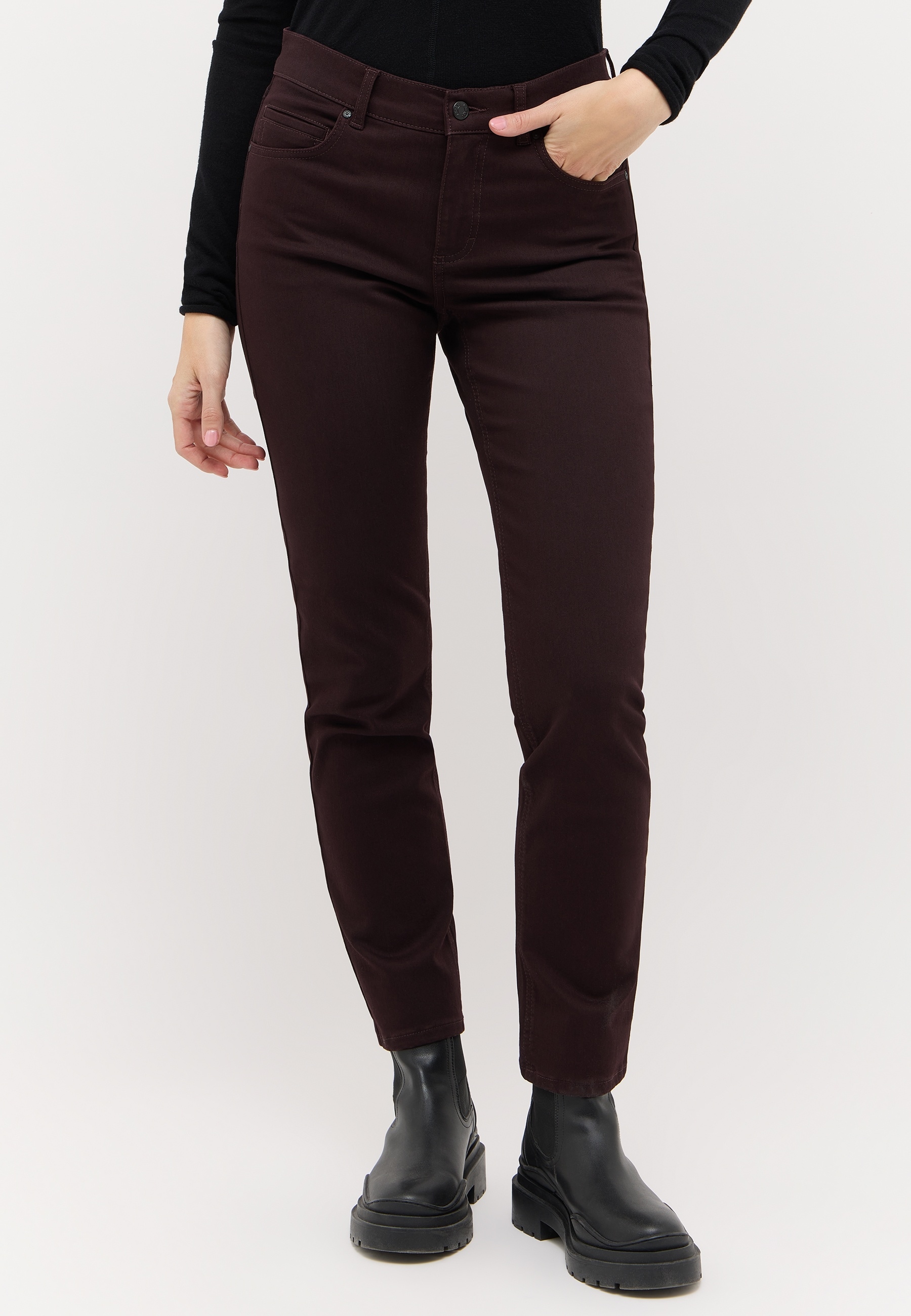 ANGELS Straight-Jeans "CICI" Straight-Schnitt, Slim fit Passform, aus Baumwollmischung
