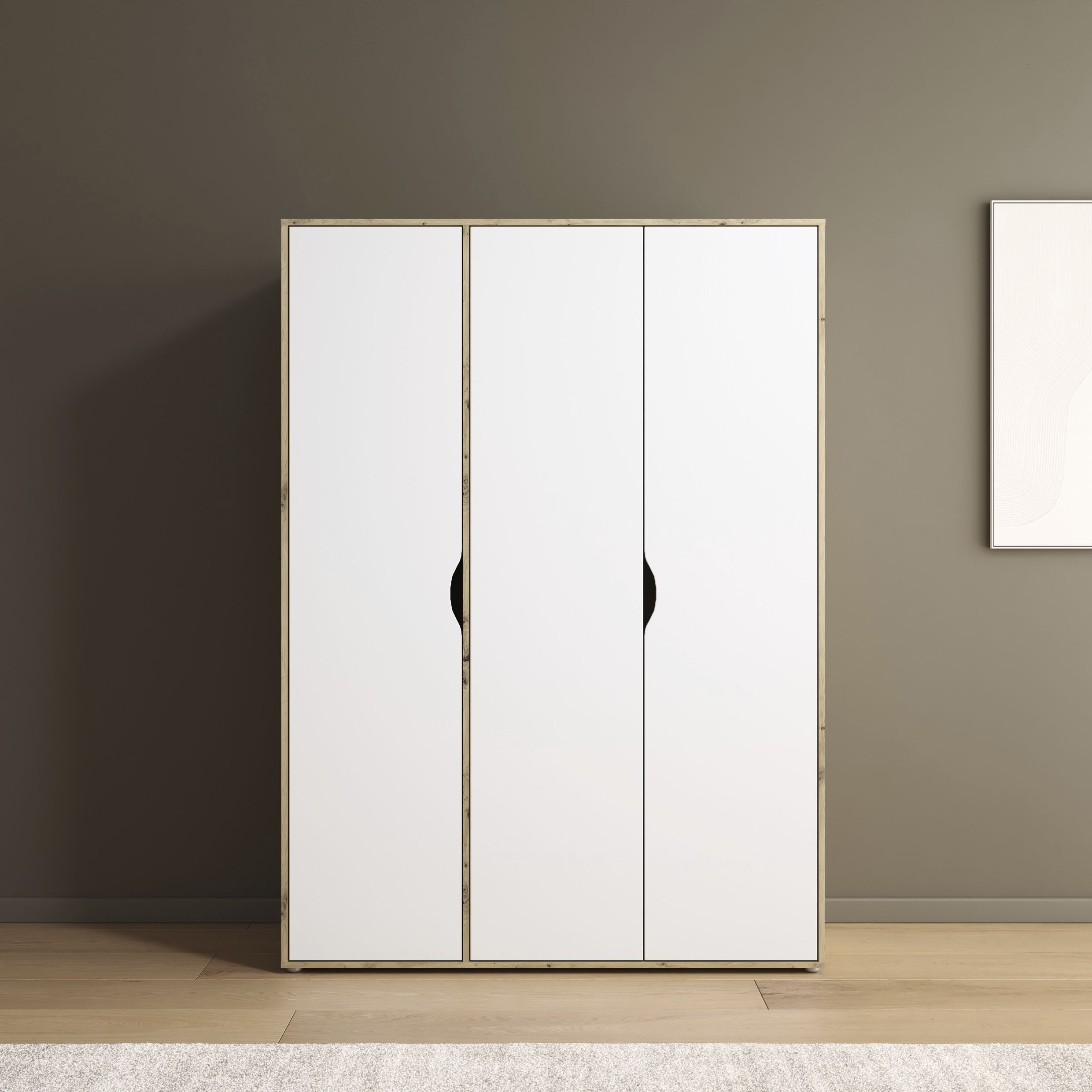 rauch Drehtürenschrank "Kleiderschrank Schrank Garderobe Wäscheschrank NARAI viel Stauraum" in 3 verschiedenen Ausstattungen BASIC/CLASSIC/PREMIUM, Griffausfräsungen für eine grifflose Optik TOPSELLER MADE IN GERMANY