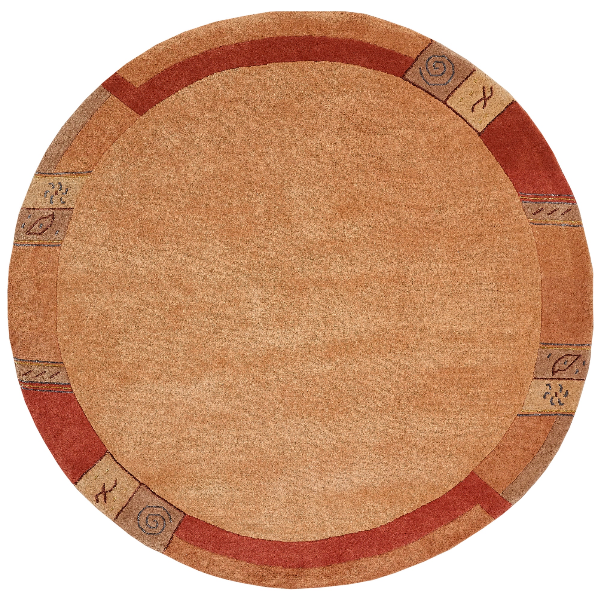 LUXOR living Wollteppich "India, handgeknüpft" rund 20 mm Höhe reine Wolle, mit Bordüre, Wohnzimmer