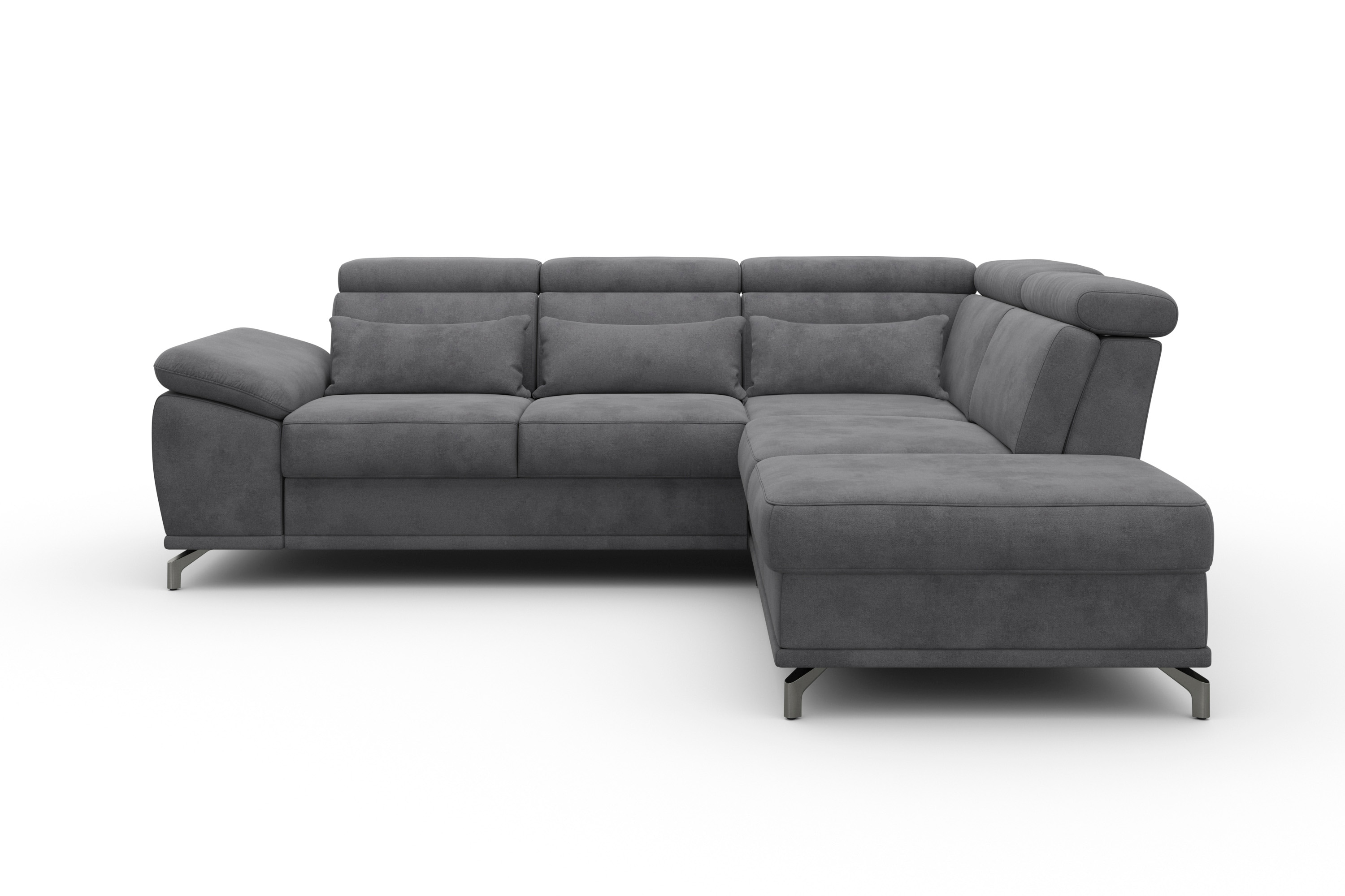 sit&more Ecksofa "Cabrio L-Form, B: 274 cm, mit Sitztiefen-, Arm- & Kopfteilverstellung" 3 Nierenkissen, Federkern, optional Schlaffunktion und Stauraum