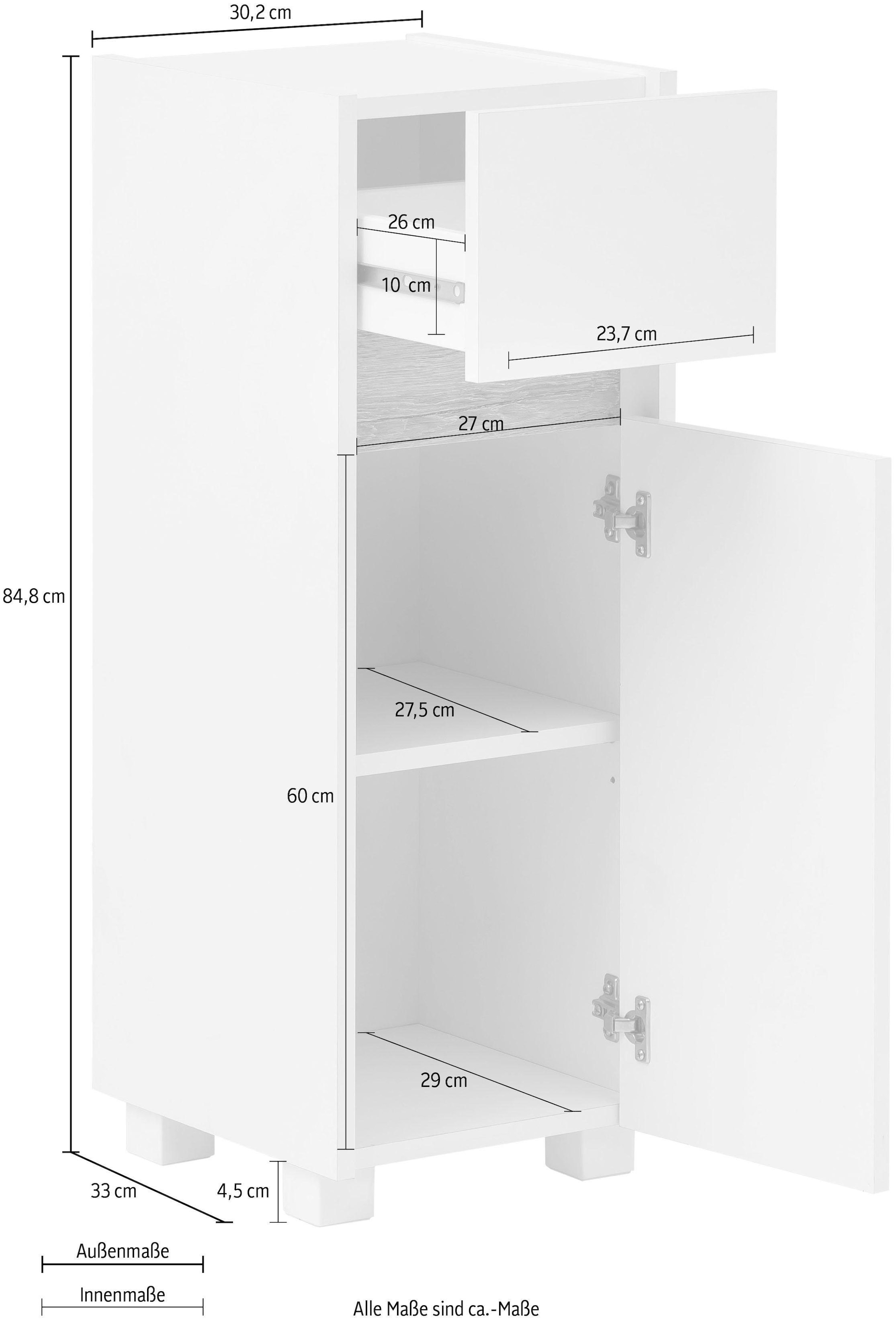 Schildmeyer Unterschrank »Cosmo«, Wildeiche-Look kaufen Blende 30 BAUR modernen cm, im Badezimmerschrank, | Breite