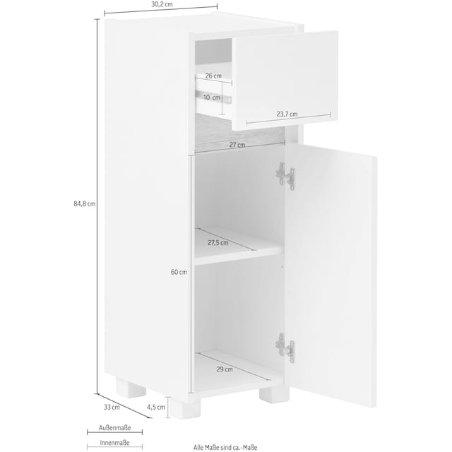 Schildmeyer Unterschrank »Cosmo«, Breite 30 cm, Badezimmerschrank, Blende  im modernen Wildeiche-Look kaufen | BAUR