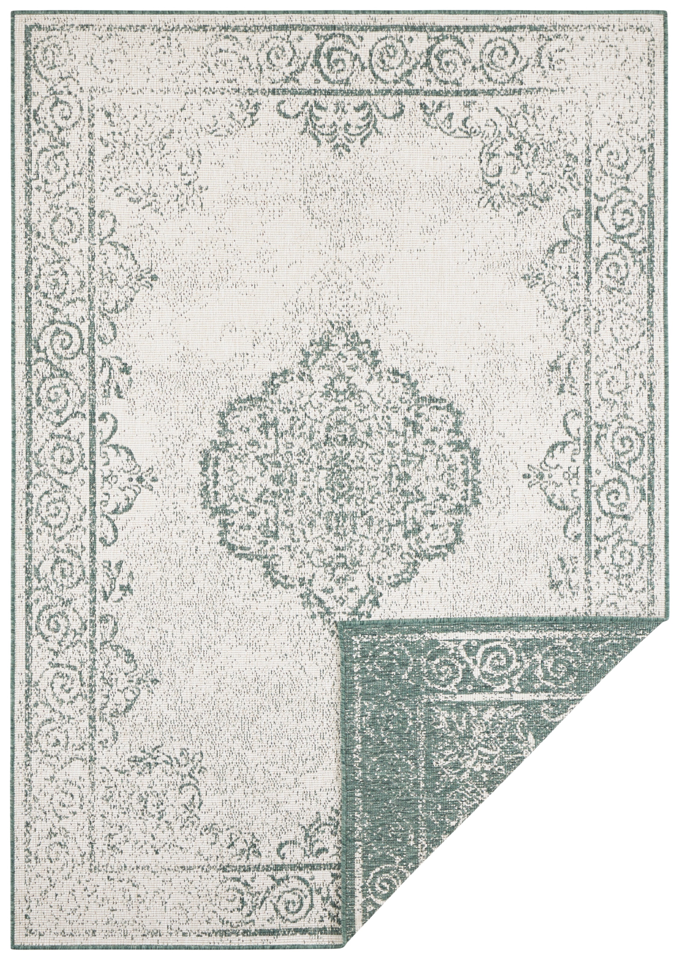 NORTHRUGS Teppich »CEBU Wendeteppich«, rechteckig, 5 mm Höhe, In-& Outdoor, Wetterfest, Balkon, Wohnzimmer, Wasserfest, Orientalisch