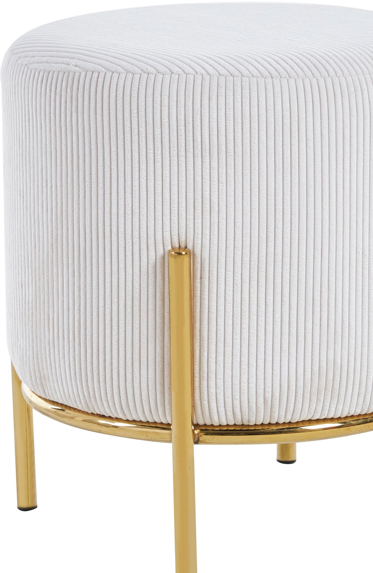 SalesFever Polsterhocker »Komfortabler Polsterhocker« mit Design-Gestell aus goldfarbenem Metall