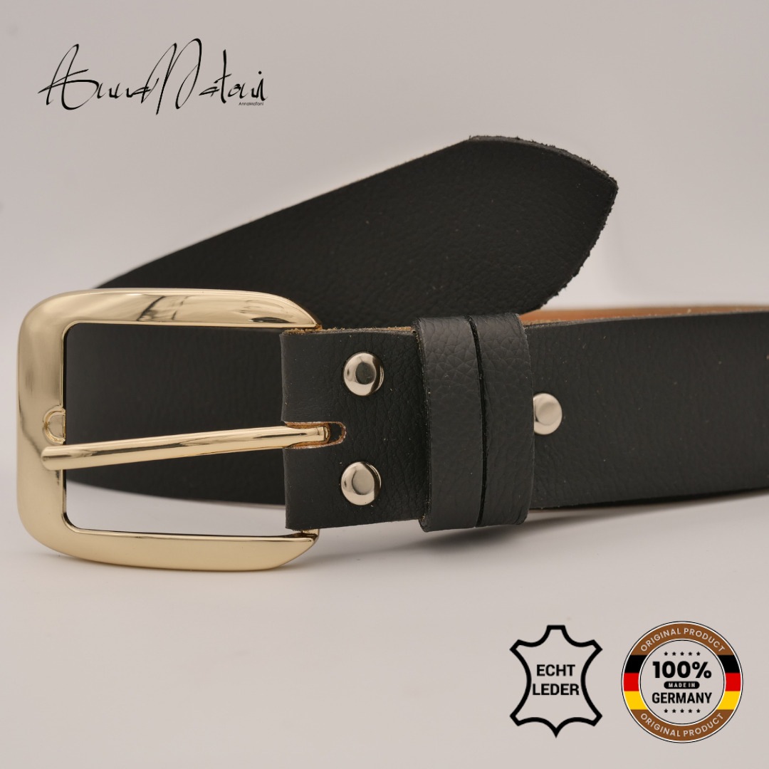 Ledergürtel ANNAMATONI "AnnaMatoni Ledergürtel Fina Ledergürtel Fina", Damen, Gr. TW110 - 125cm Gesamtlänge, schwarz (schwarz 790), 100% Leder, Gürtel Ledergürtel 3
