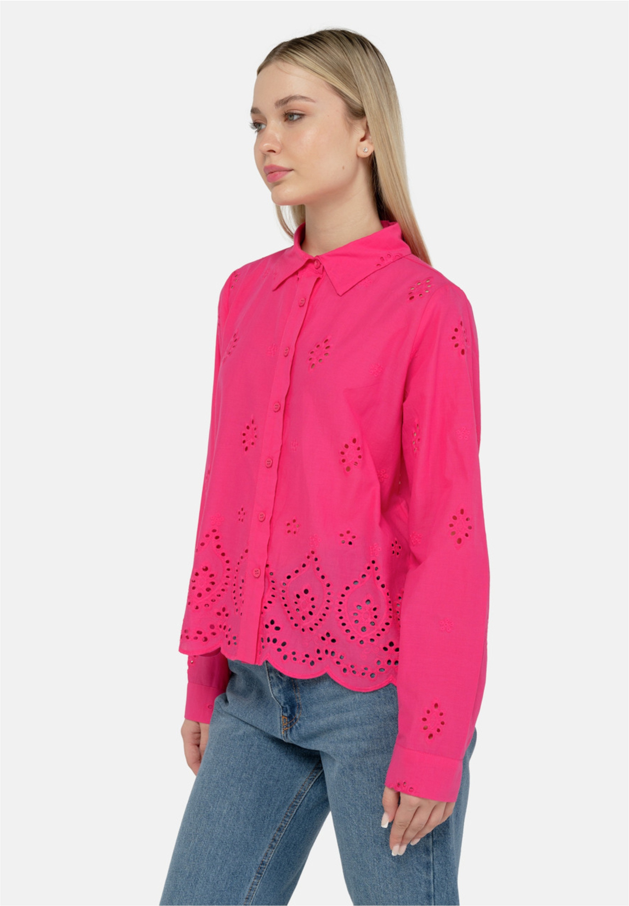 freshlions Klassische Bluse "Kate" 1 mit luftigem Lochmuster günstig online kaufen