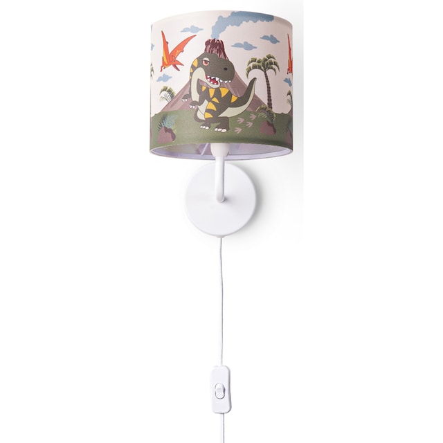 Paco Home Wandleuchte »Diamond 636«, 1 flammig-flammig, Lampe Kinderzimmer  Mit âˆ…18cm Dinosaurier Kabel 3m E14 | BAUR