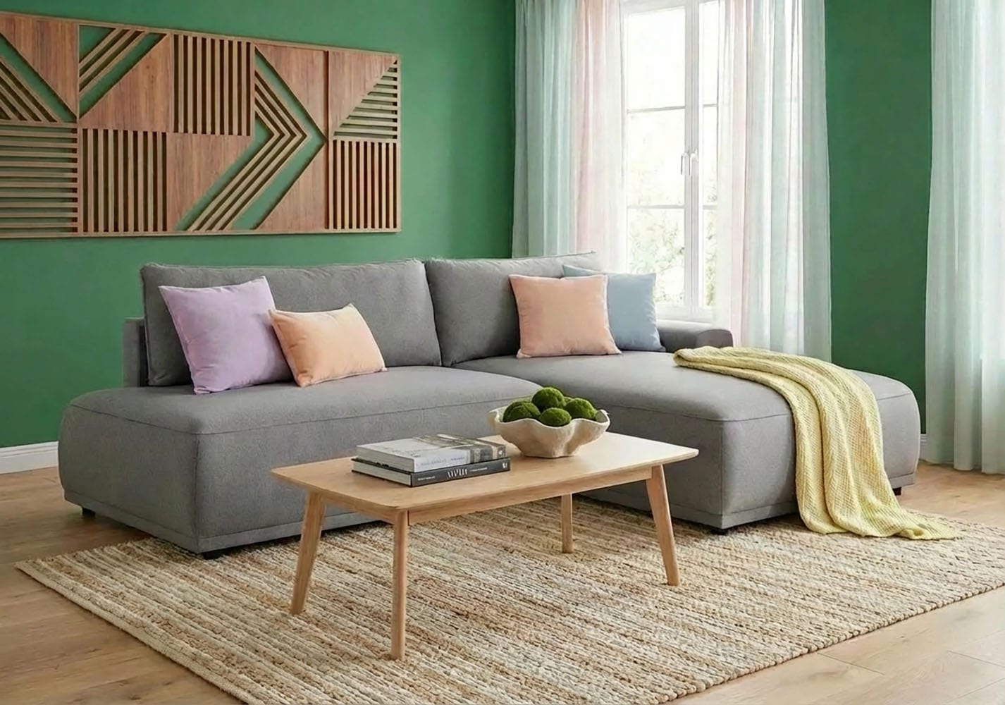 TRENDMANUFAKTUR Ecksofa "Fordon II, Schlafsofa mit Bettkasten, Couch in L-Form, Breite 250 cm" in Struktur LUMOS, 3D-Effekt, anthrazit, Armlehne rechts
