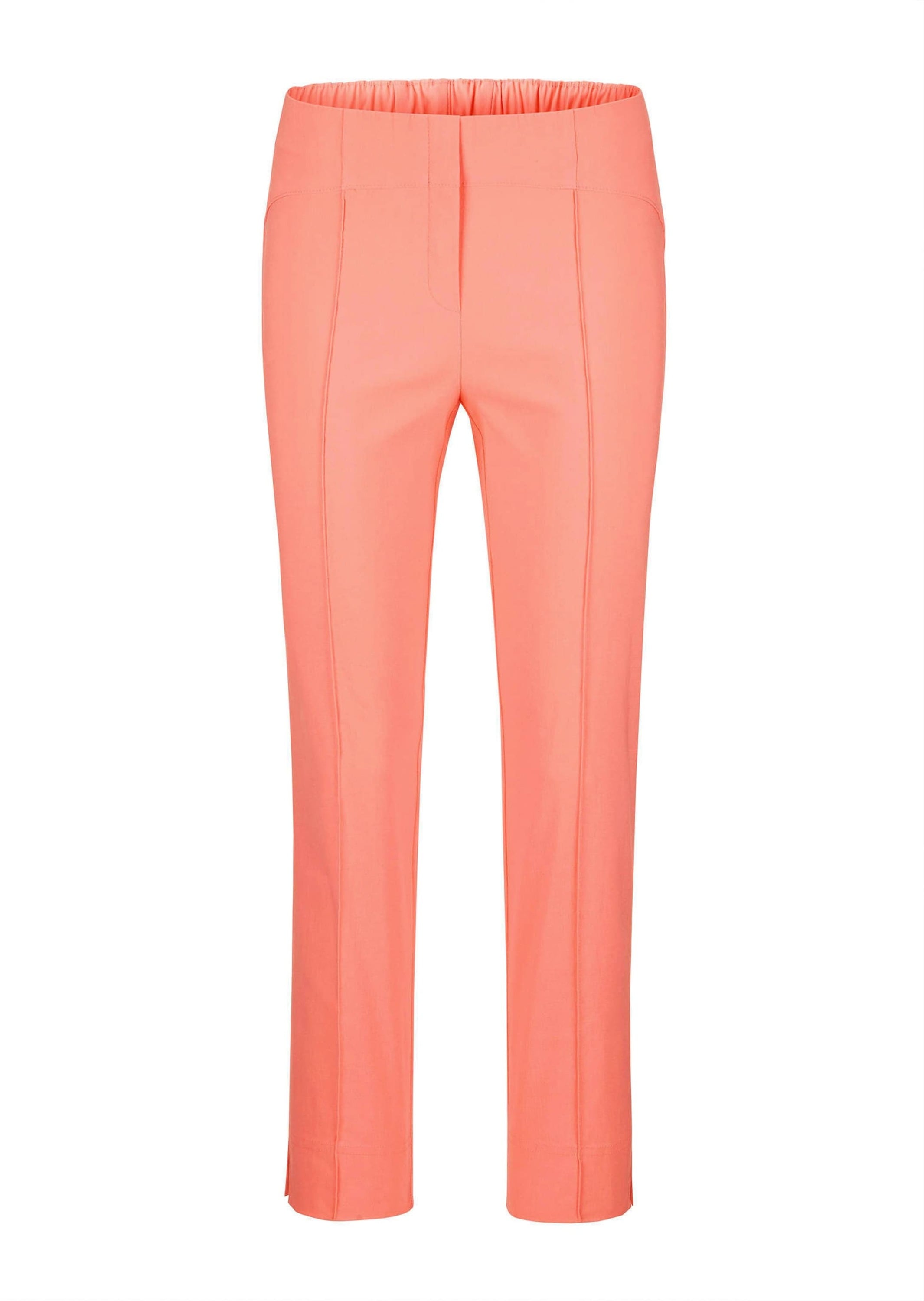 GOLDNER Schlupfhose "Orange Hose LOUISA mit Biesen" Mit kleinem Schlitz am Hosensaum