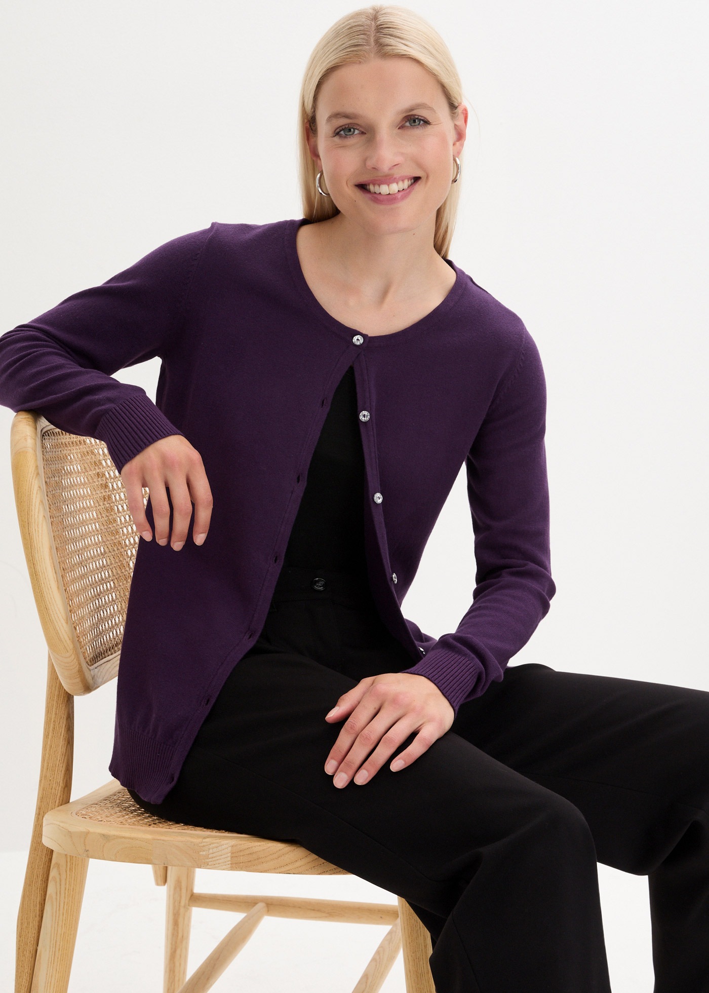 bonprix Strickjacke "Enge Feinstrickjacke", Enge Feinstrickjacke günstig online kaufen