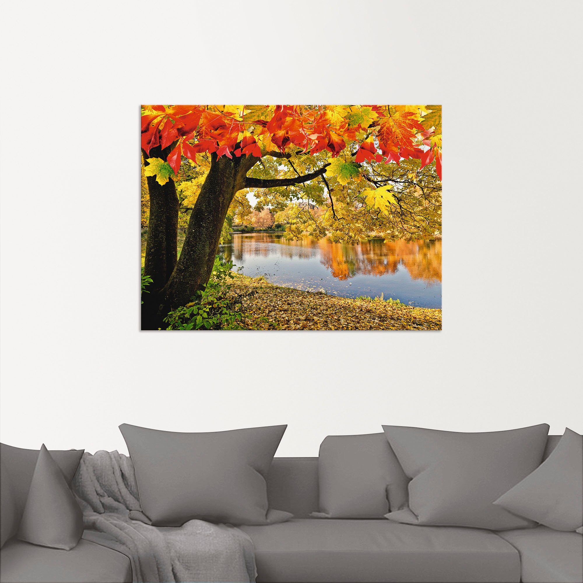 Artland Wandbild »Herbsttag an einem ruhigen See«, Gewässer, (1 St.), als Alubild, Outdoorbild, Leinwandbild in verschied. Größen