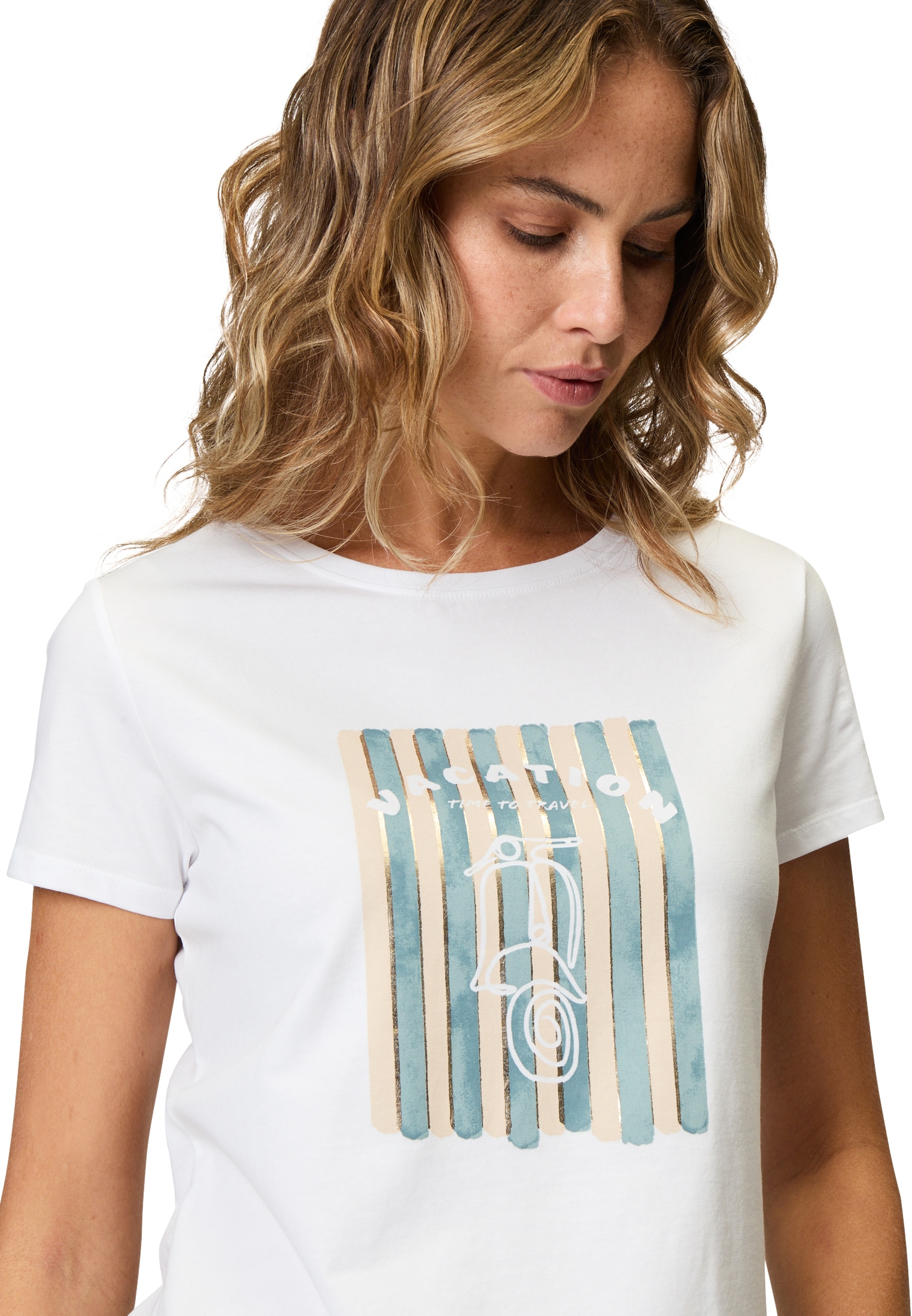 Zero Kurzarmshirt »zero T-Shirt mit Aufdruck«, (1 tlg.), weiteres Detail