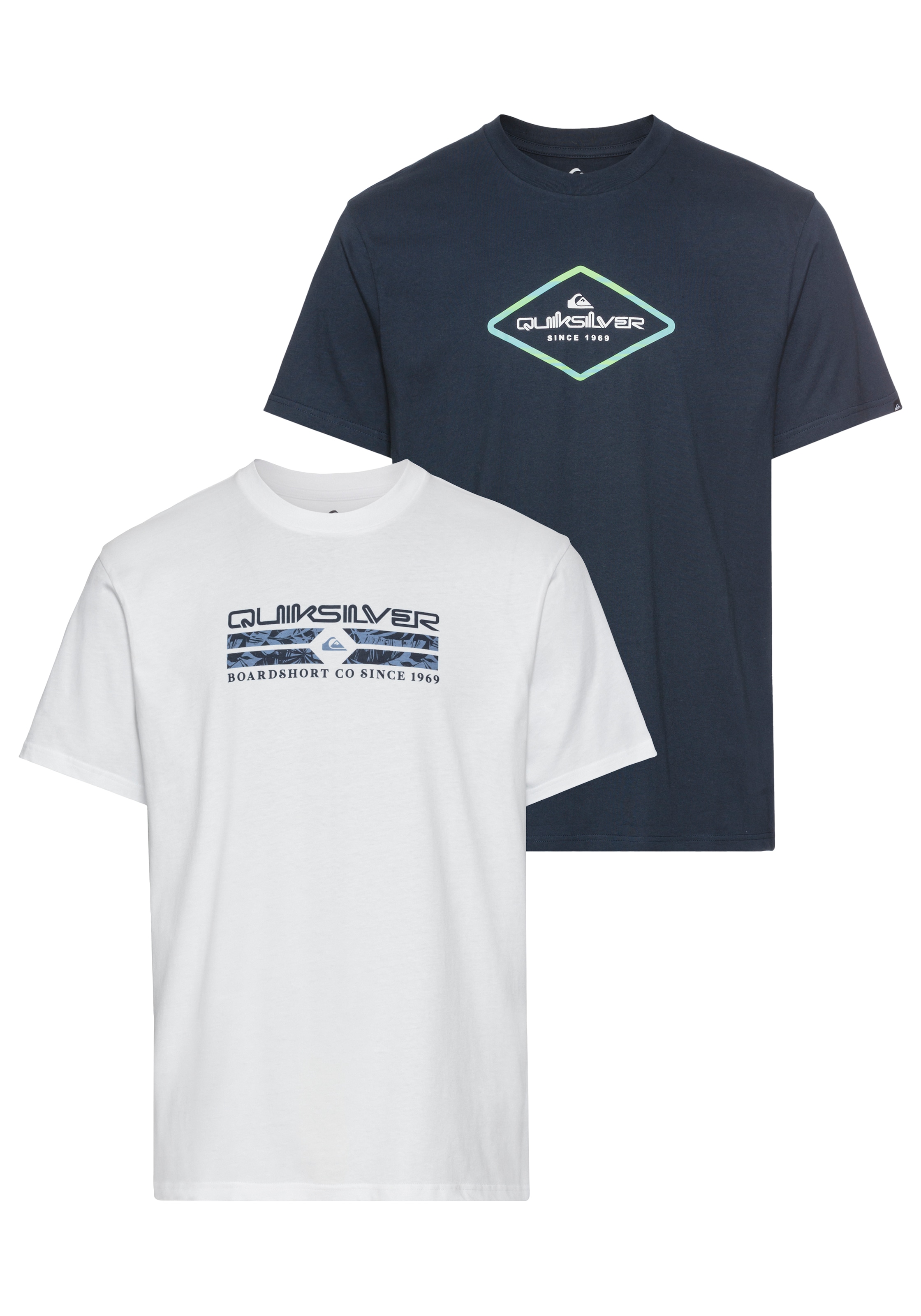 Quiksilver T-Shirt "NATUREMAD INSID QUA SHORT SLEEVE PACK YM" 2 Stk. Doppelpack mit 2 T-Shirts, aus Baumwolle, Kurzarm-Design