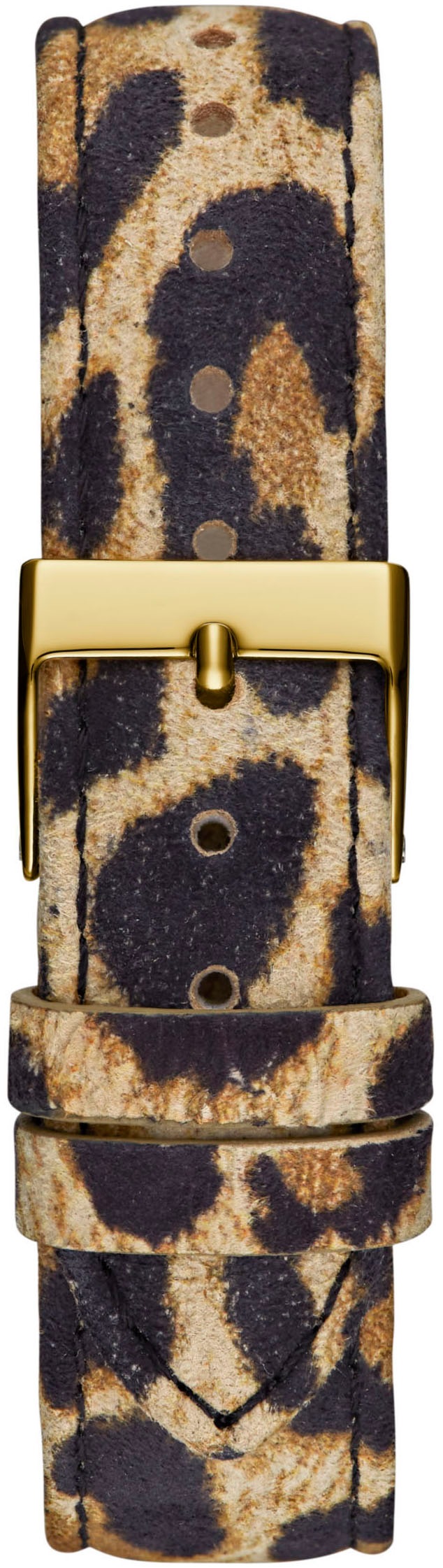 Guess Quarzuhr »GLITZ PLAQUE«, Armbanduhr, Damenuhr, Lederarmband