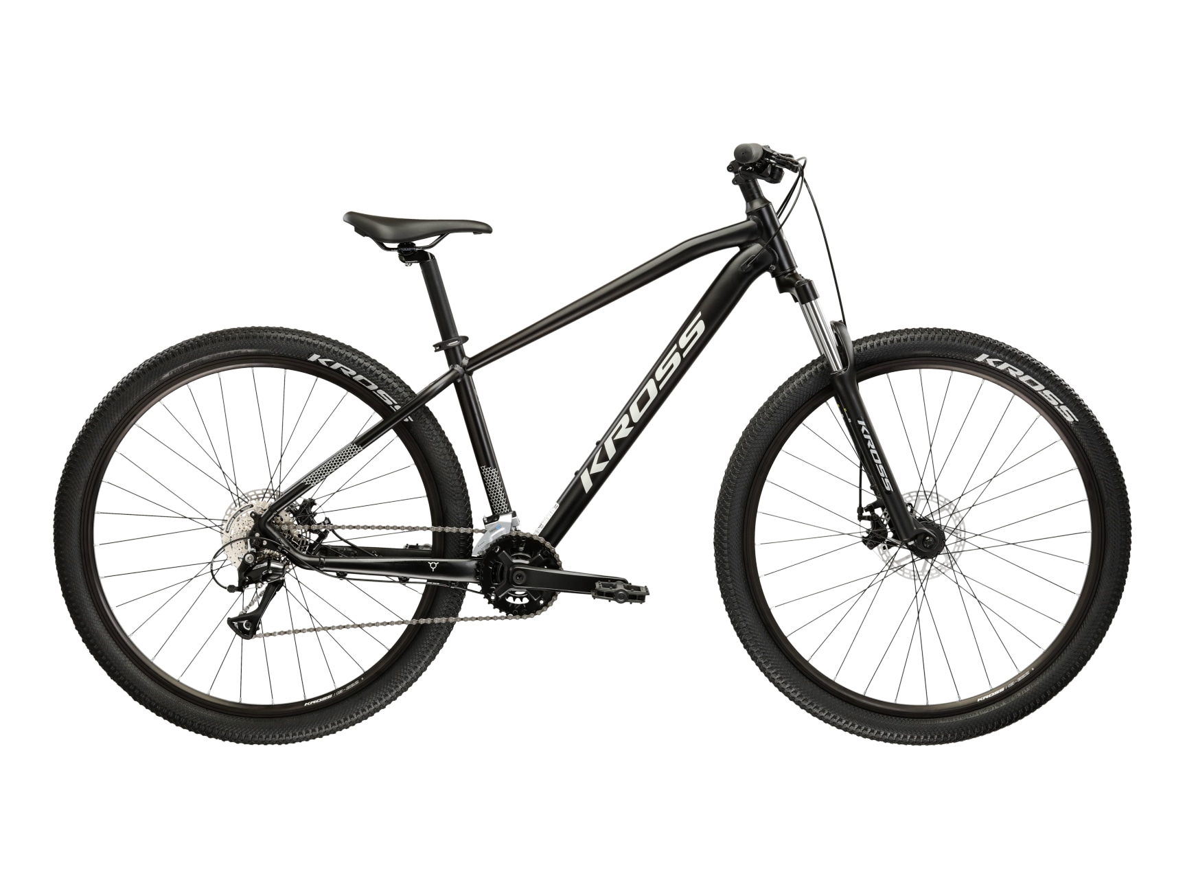 KROSS Mountainbike "KROSS Mountainbike Hardtail 27,5" Hexagon 3.0 schwarz 16 Gänge", 43cm, 27,5 Zoll (69,85cm) hinten: 27,5 Zoll (69,85cm)schwarz,